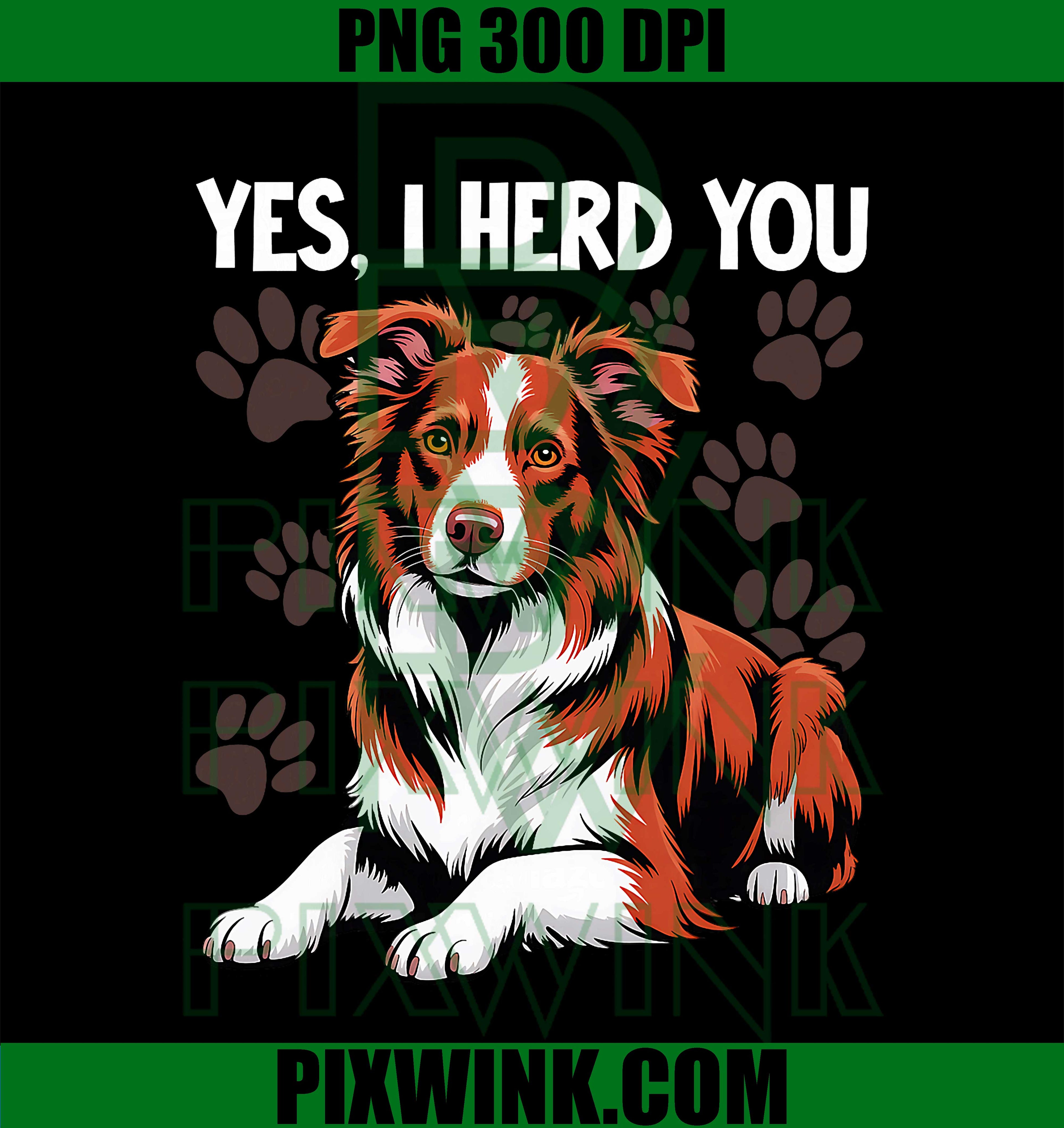 Funny Herd You Border Collie PNG, Dog Lover Red Retro Design PNG