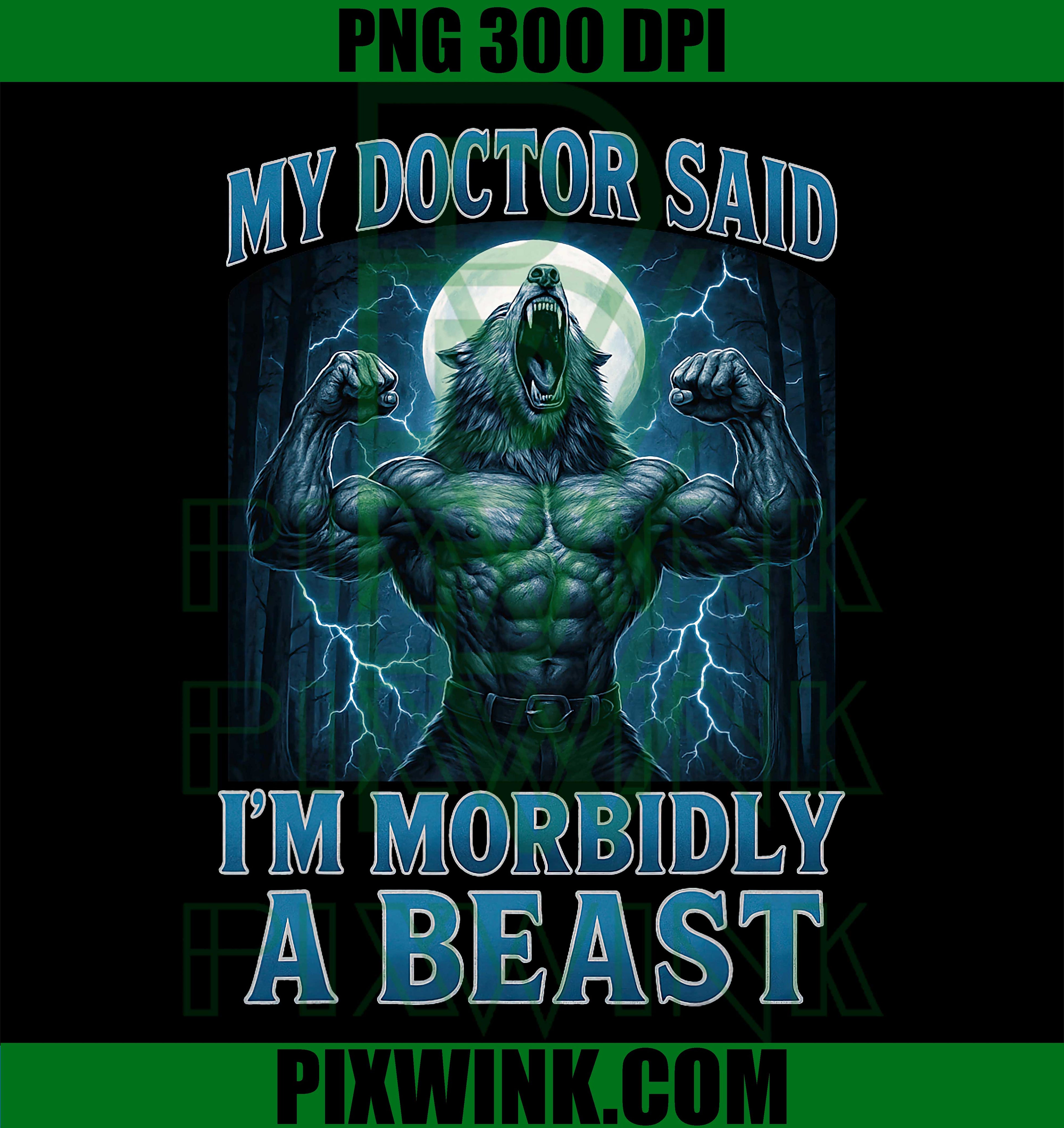 Alpha Wolf Beast PNG, Funny Wolf Meme PNG, Alpha Beast Graphic PNG