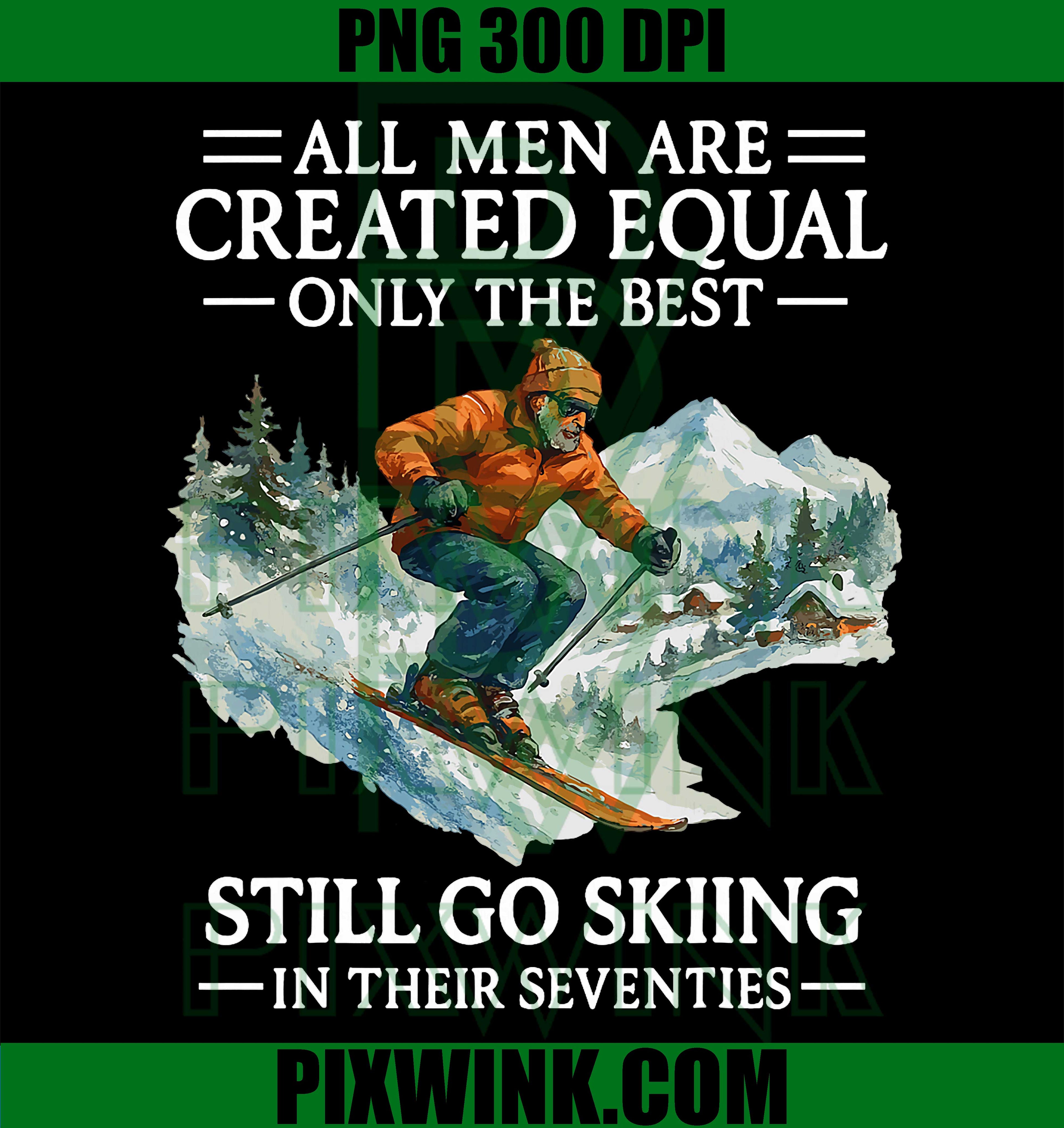 70th Birthday Skier PNG, Man 70 Years Old Skiing Lover PNG