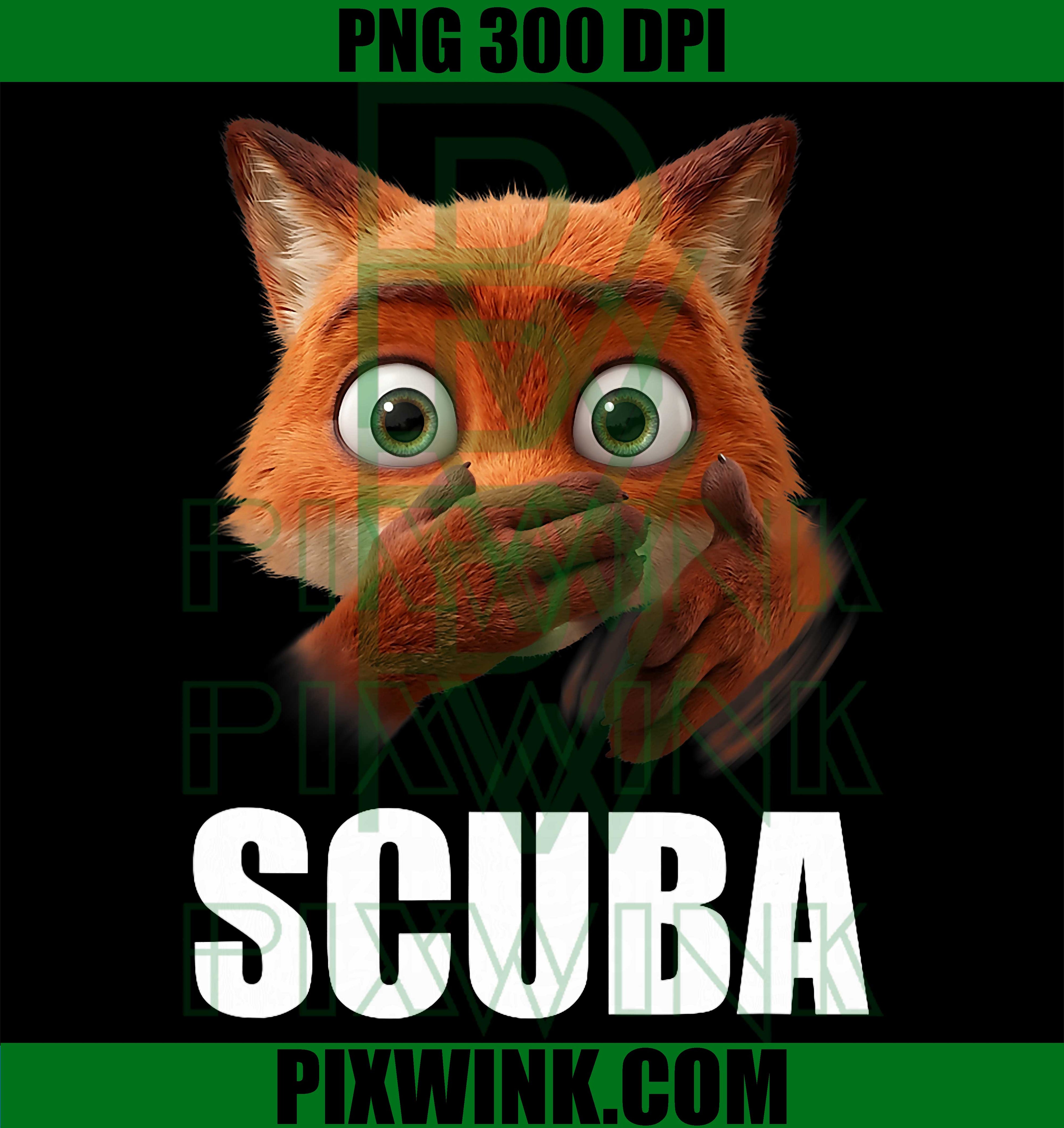 Scuba Dance Fox PNG, Funny Meme Fox PNG Brain Rot Humor Design