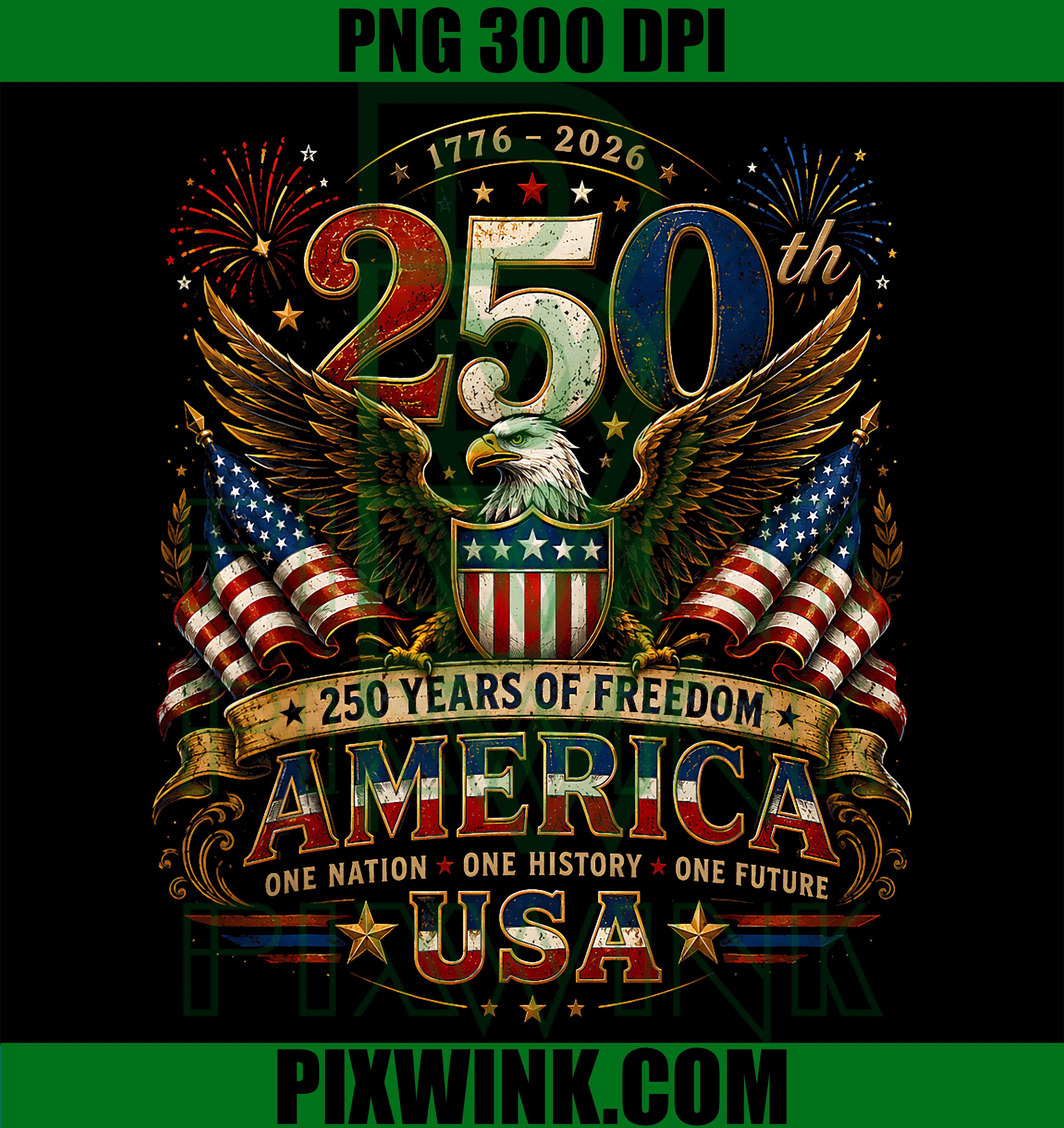 250 Years American 250th Anniversary PNG, 4th Of July 1776 2026 PNG