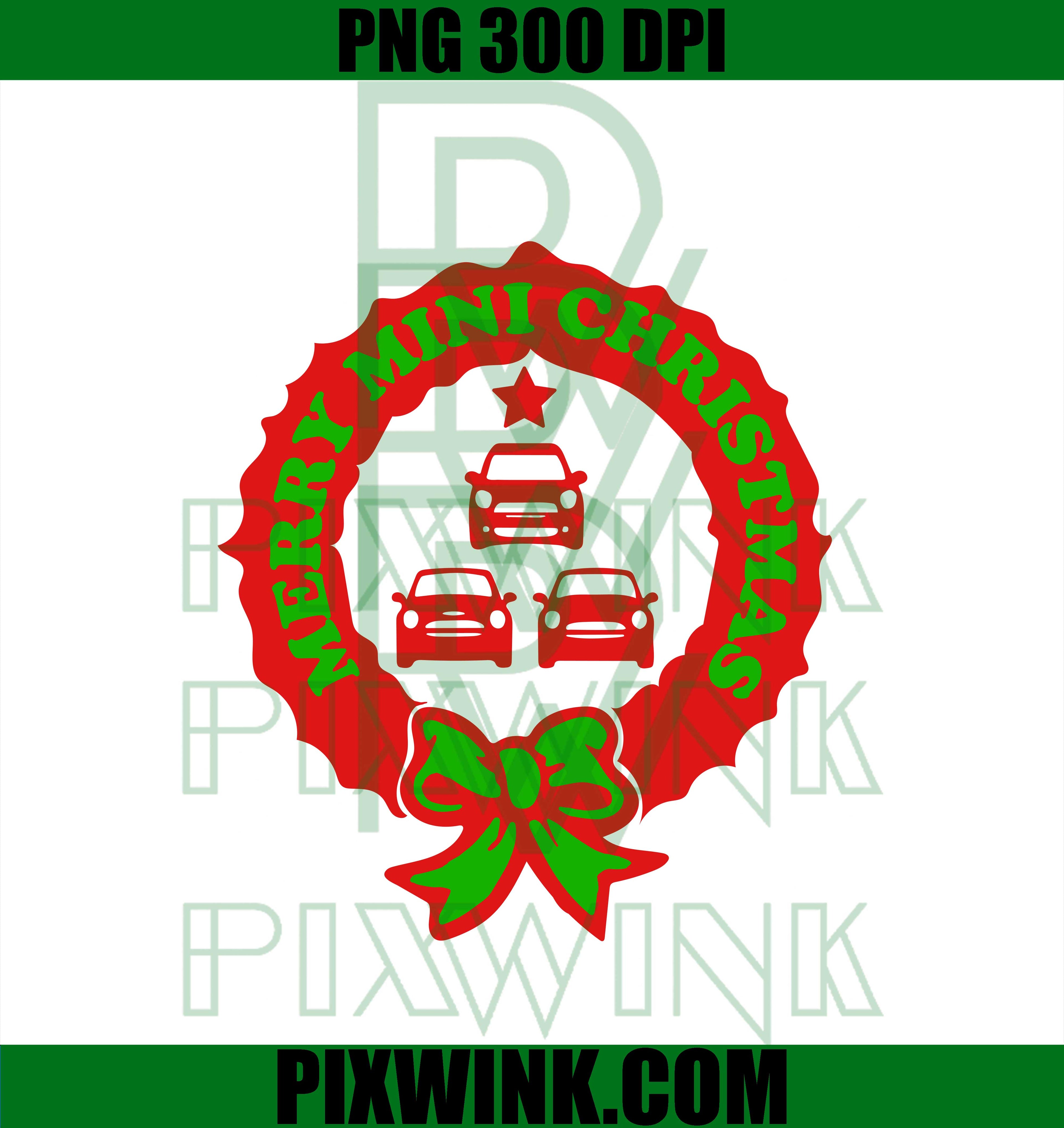 Merry Mini Christmas Mini Cooper PNG
