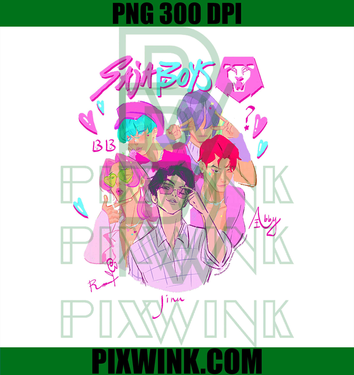 Kpop Demon Hunters Halloween Saja Boys PNG, Demon Group Portrait PNG