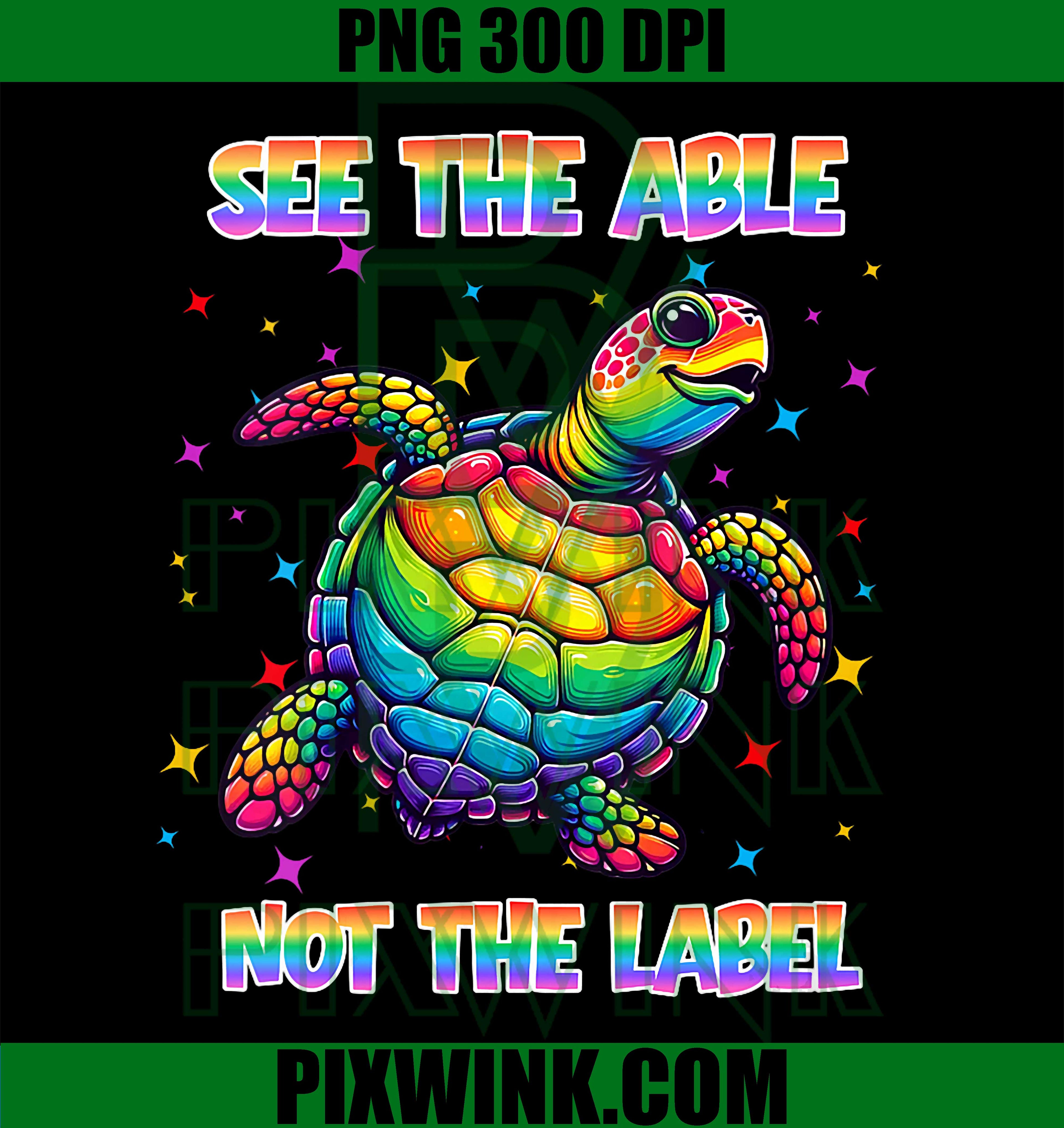 Autism Awareness PNG, Disability Support PNG, Rainbow Turtle Design PNG