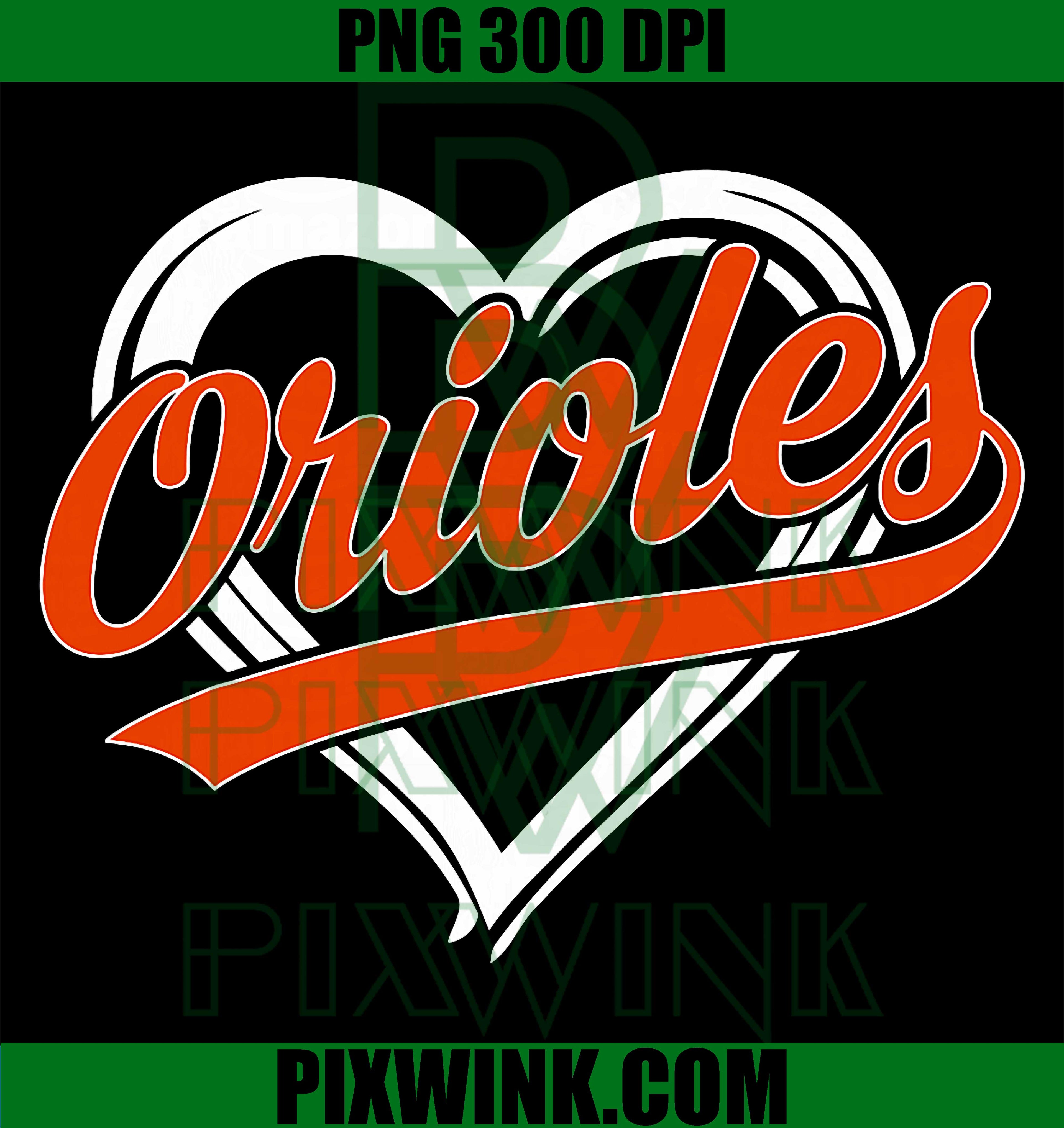 Oriole Name Heart PNG, Retro Vintage Bird Lover PNG