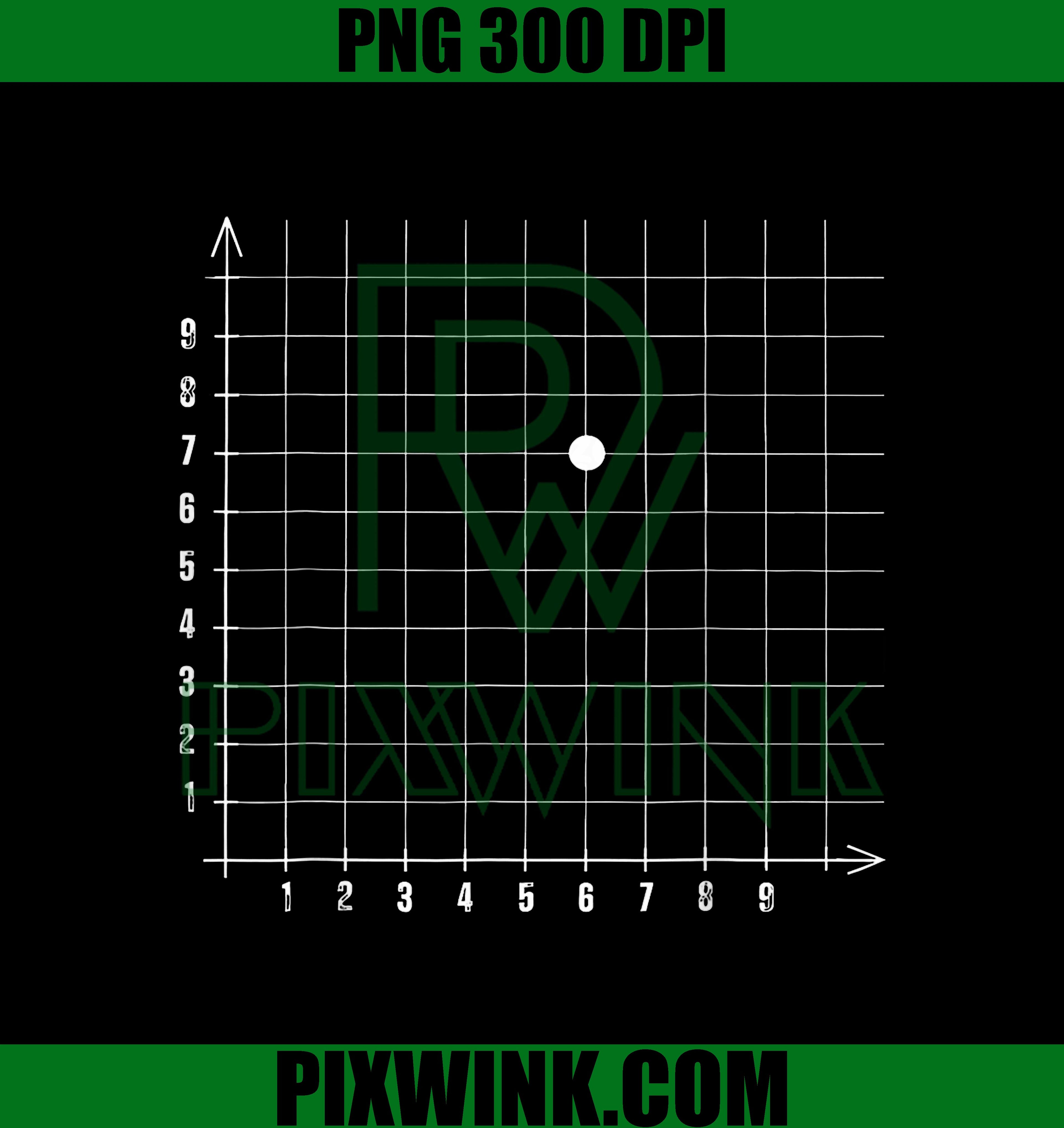Coordinate Grid Graph PNG Digital Download Math Plot File