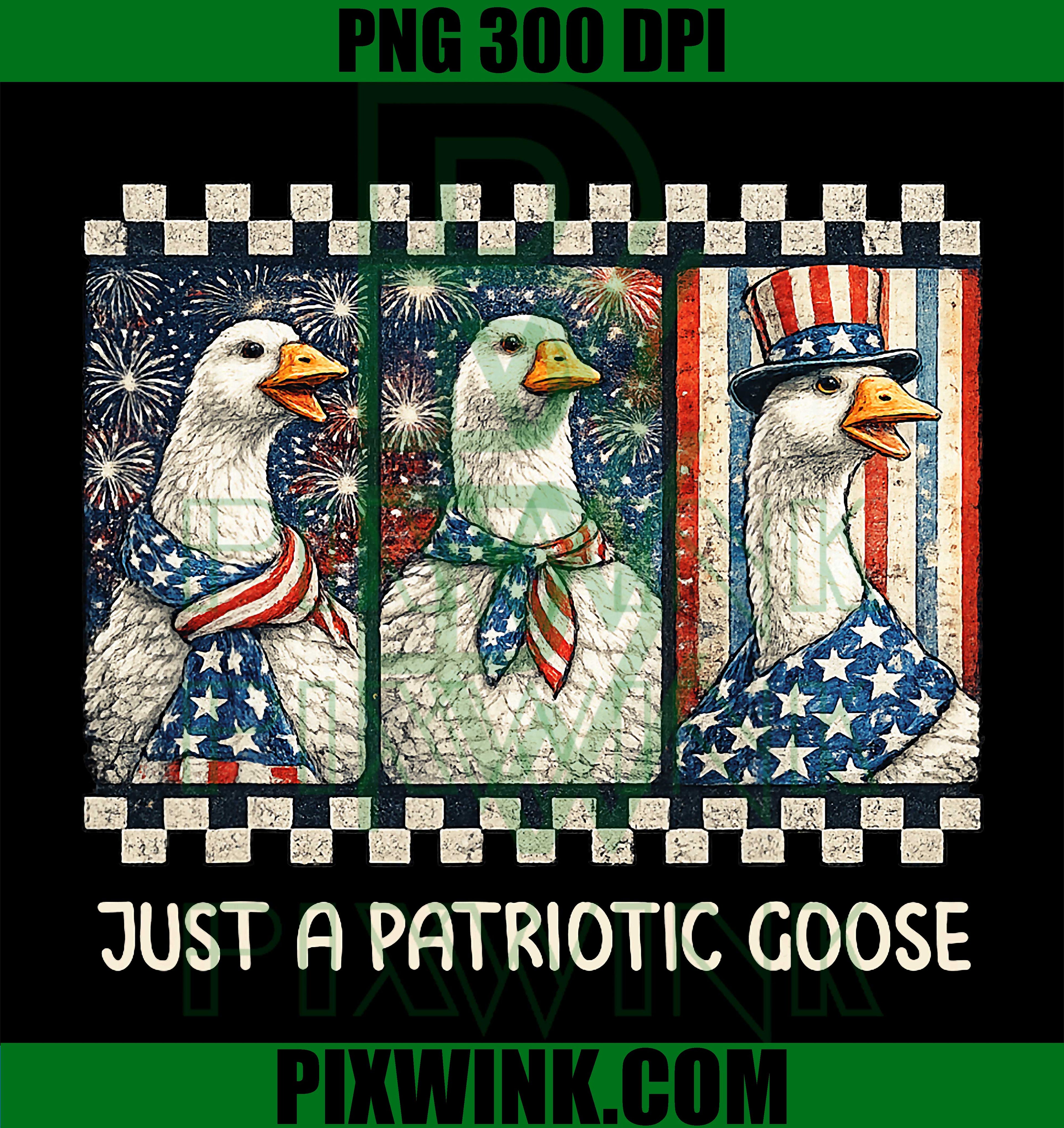 Just A Patriotic Goose PNG, Cute 4th Of July Goose Graphic PNG