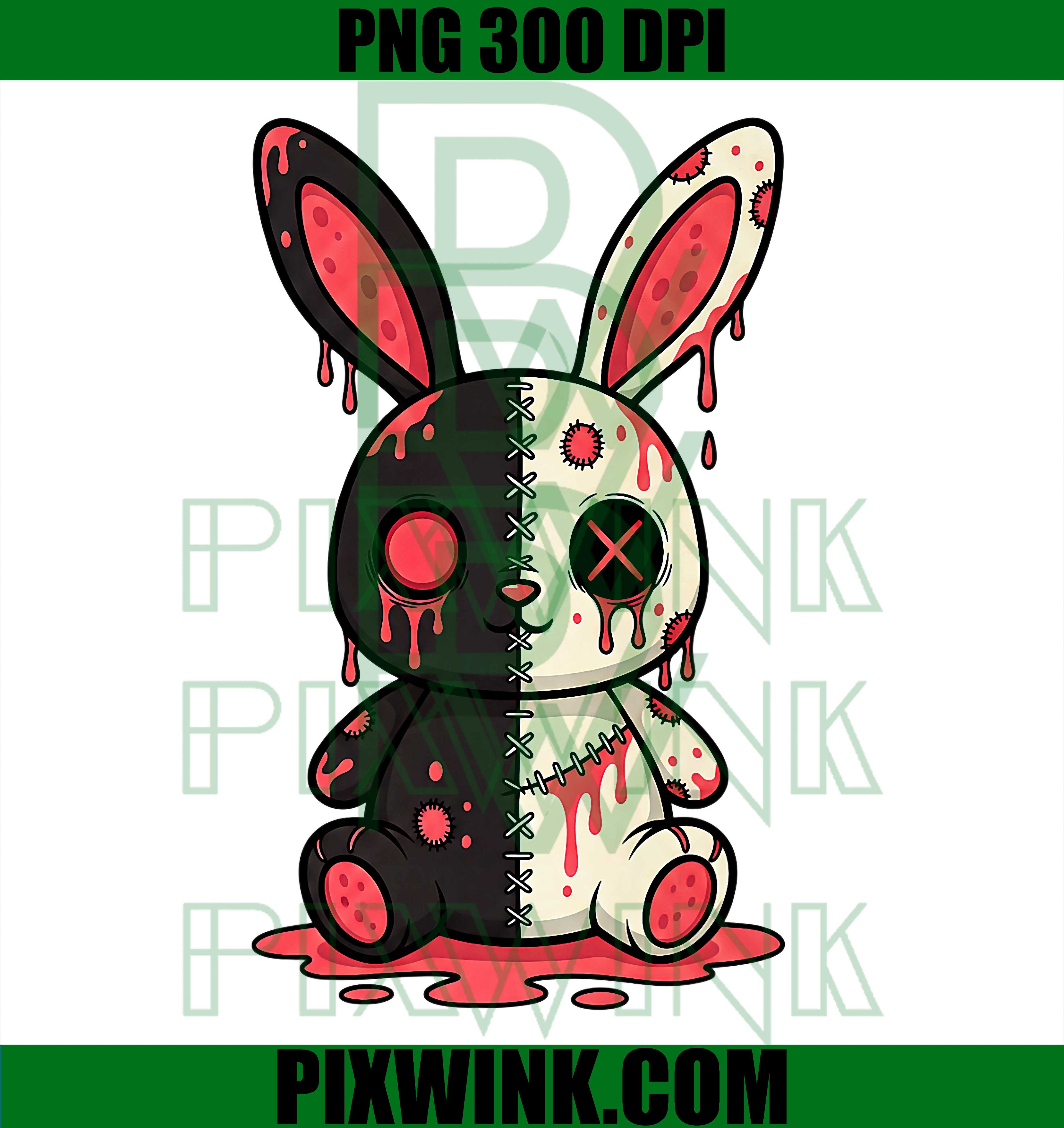 Creepy Horror Bunny PNG, Gothic Dark Aesthetic Rabbit PNG