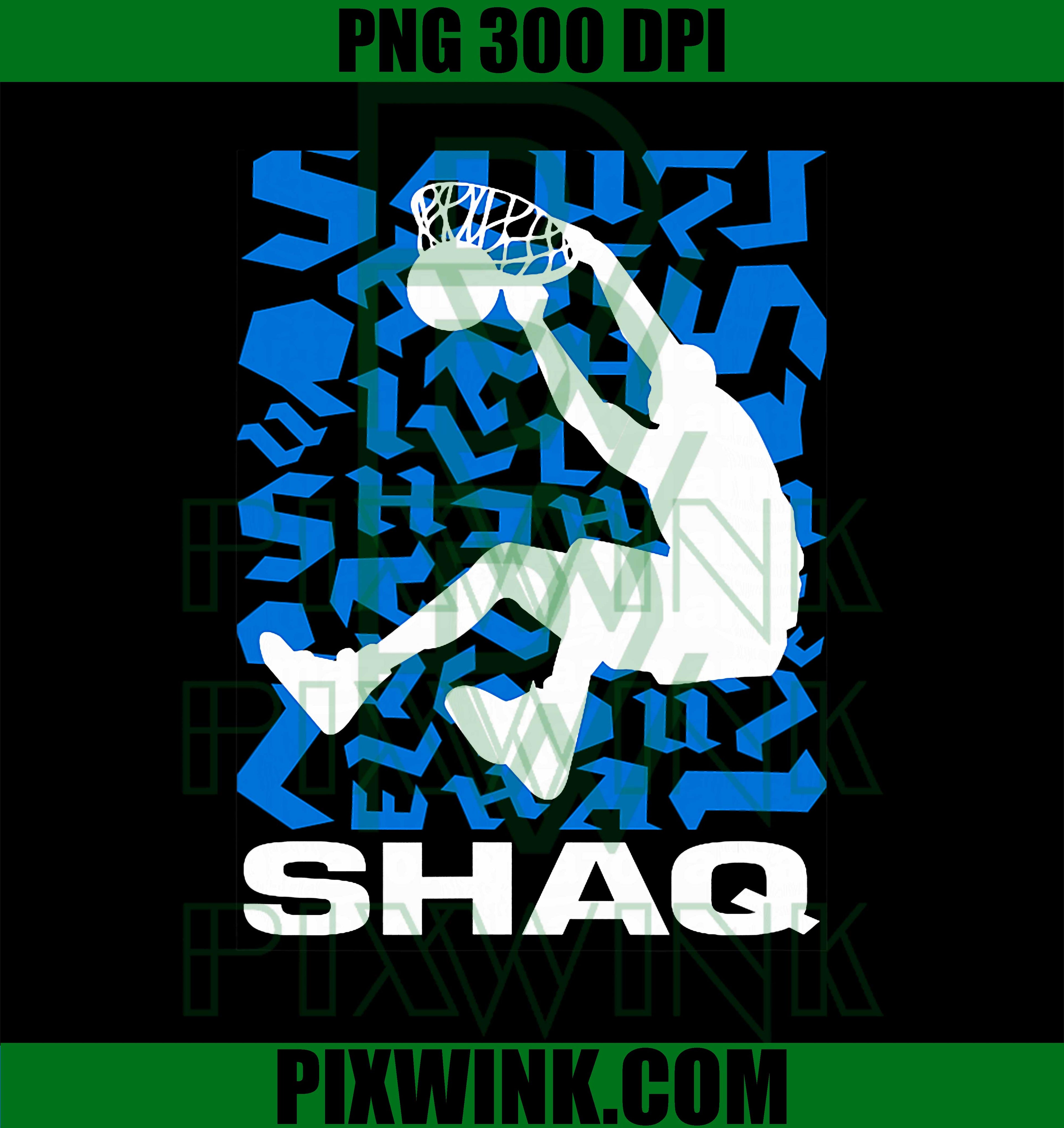 White Dunkman, Blue Background, Shaq Graphic PNG