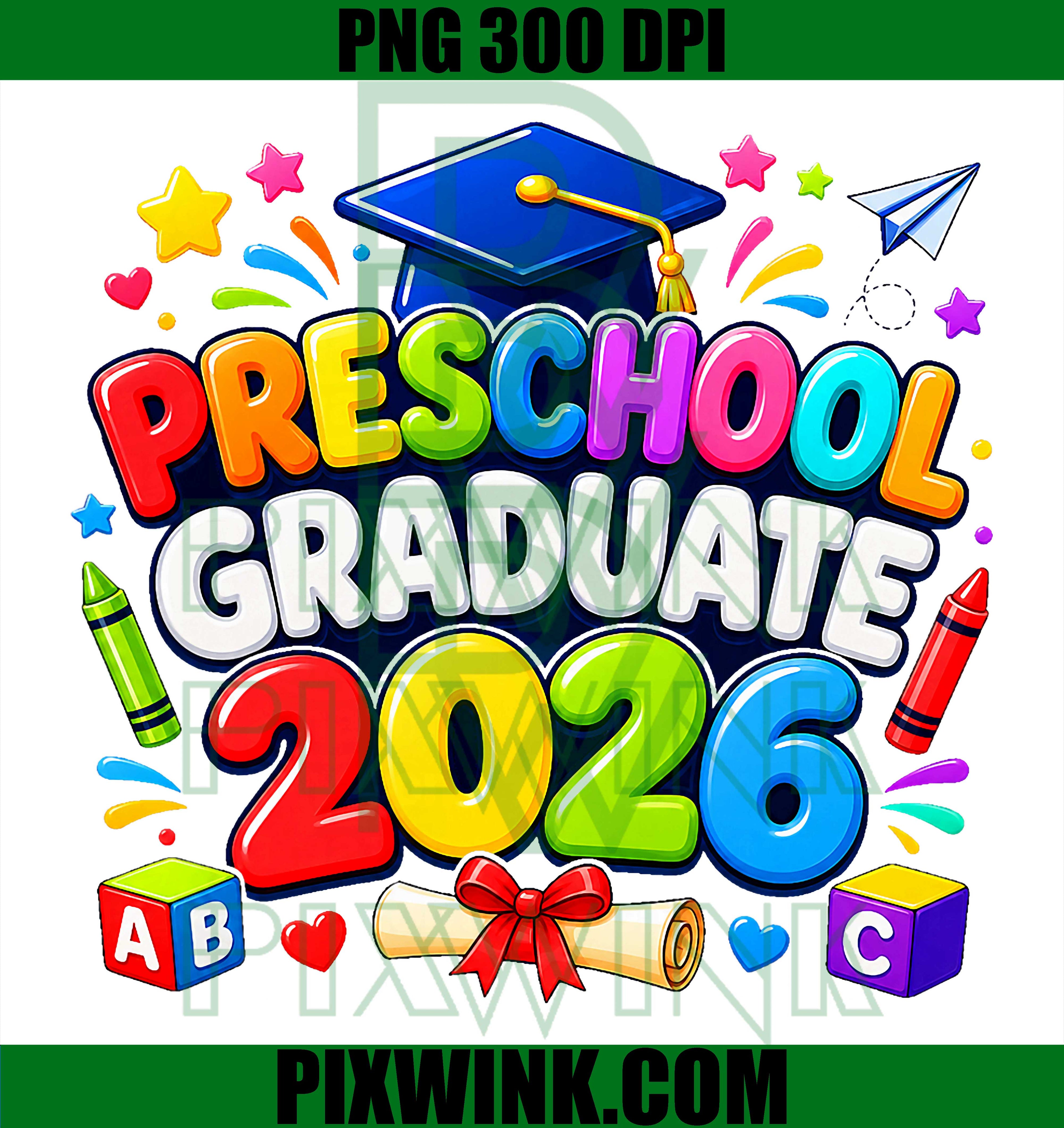 Preschool Graduate 2026 PNG, Pre K Graduation Ceremony Kids PNG