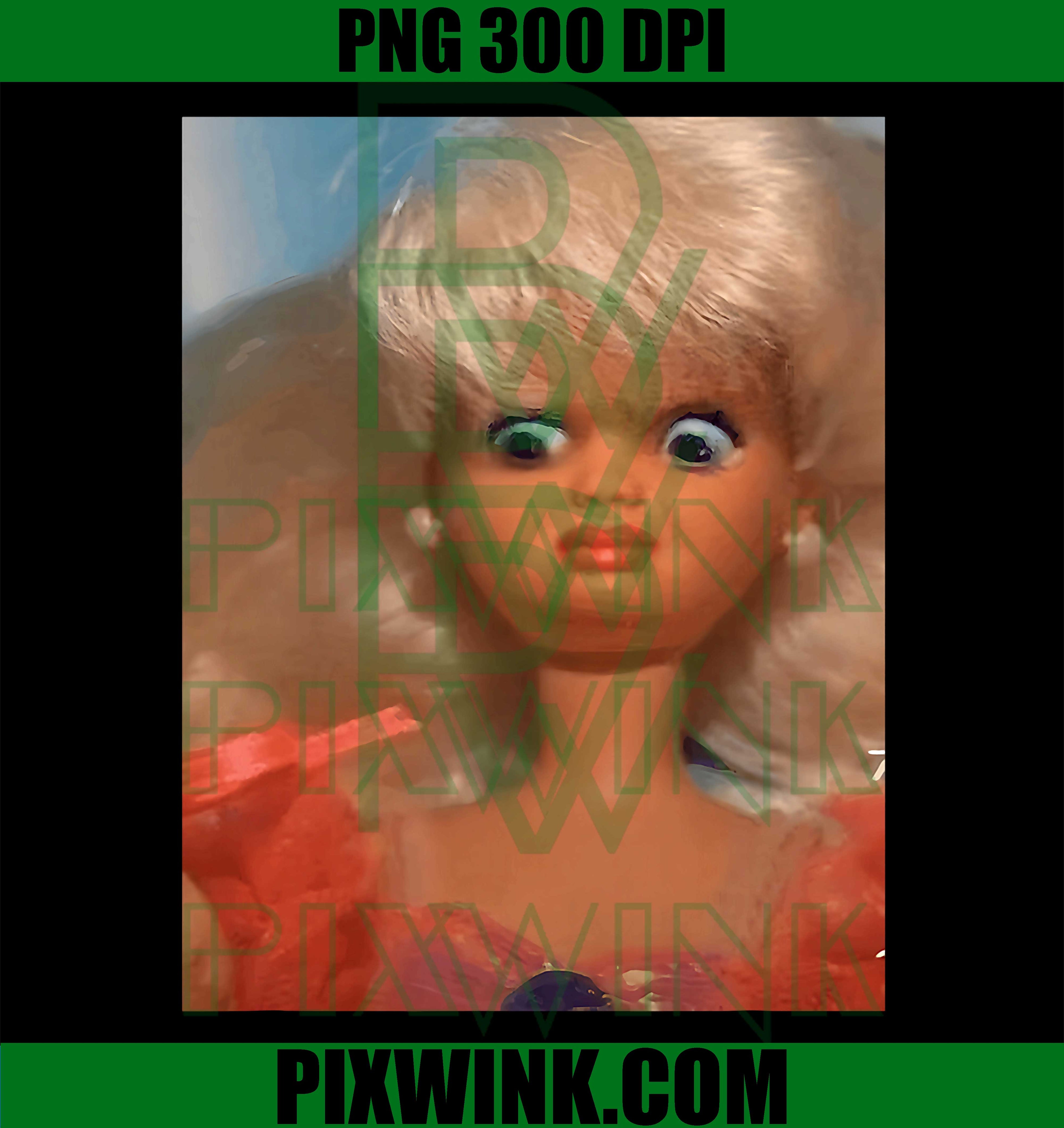 Doll Disgusted Face Meme PNG, Surreal Toy Illustration