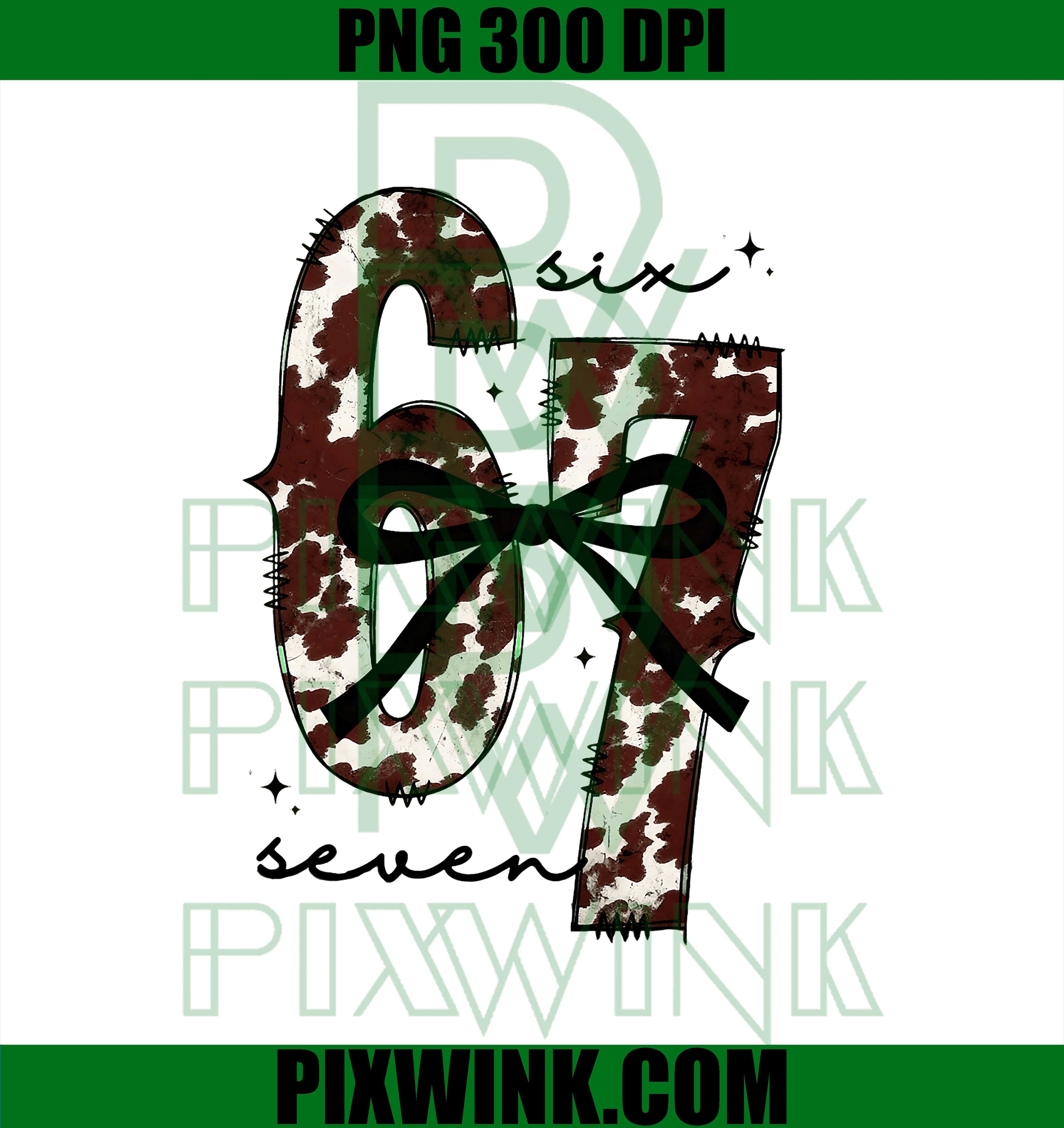 Cow Print Six Seven Western 67, Six Seven Coquette 67 PNG