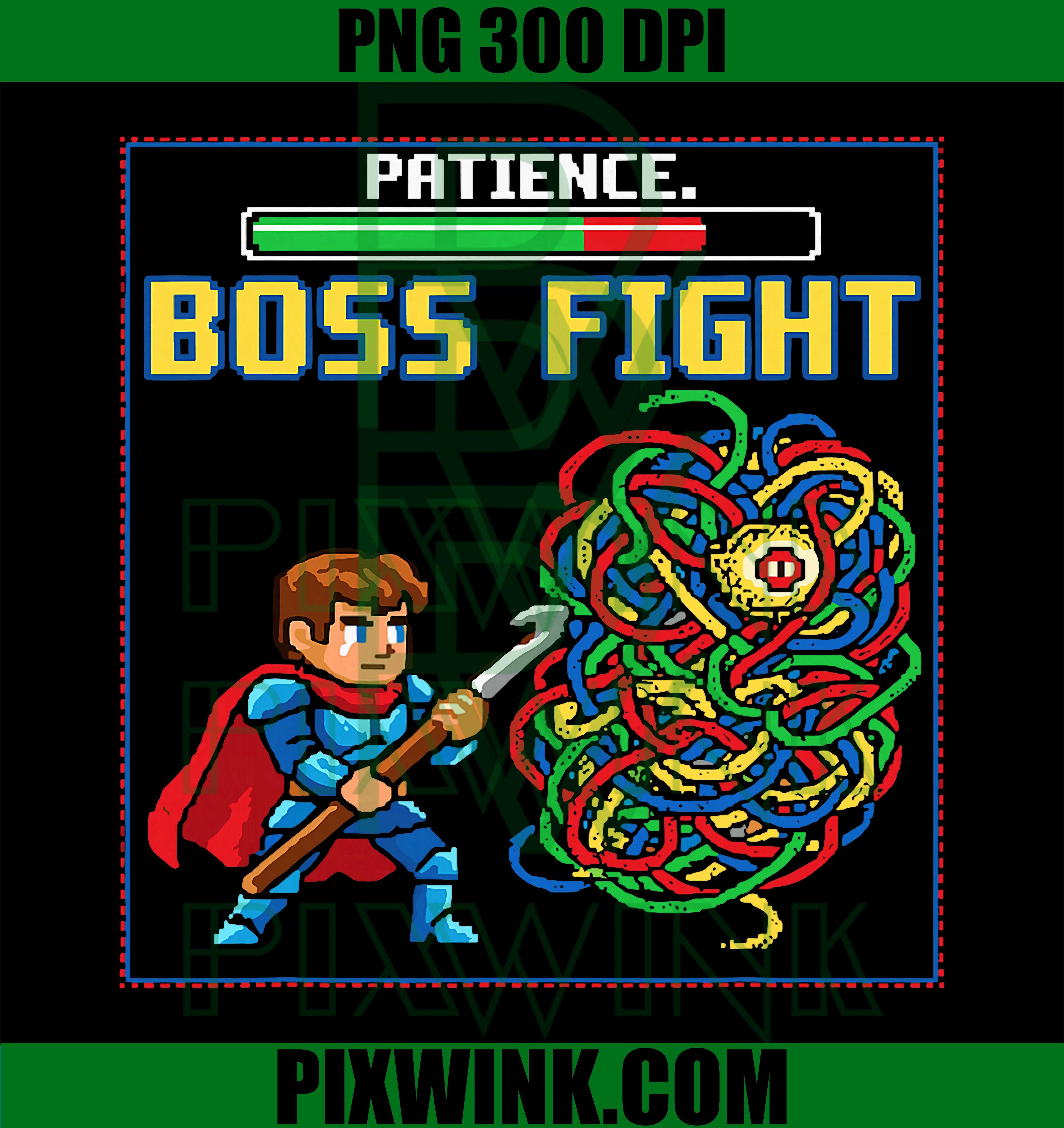 Crochet Boss Fight PNG, Retro Pixel Art Gaming PNG