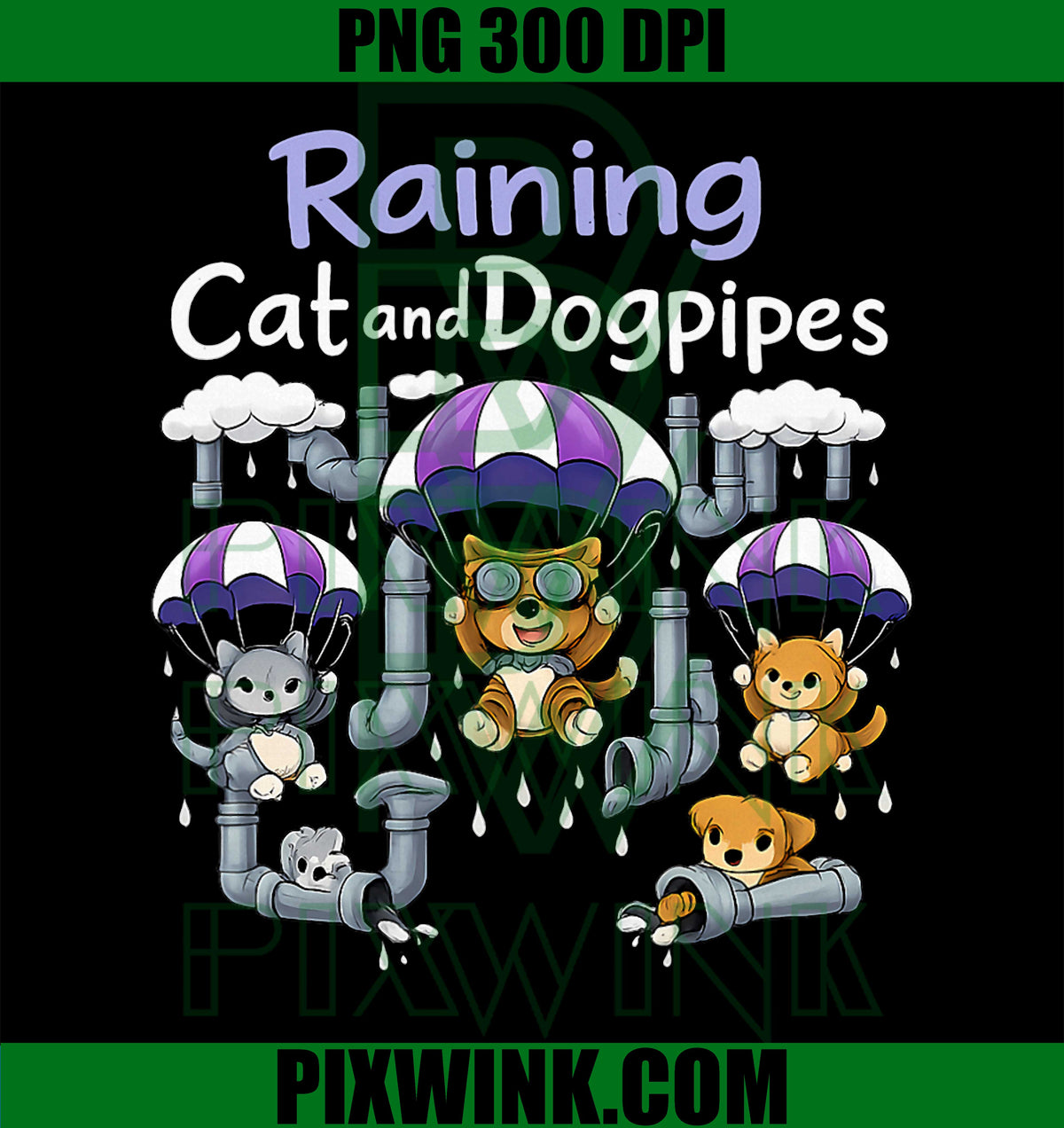Raining Cats Dogpipes PNG, Funny Plumber Pipe Pun PNG, Plumbing Meme PNG
