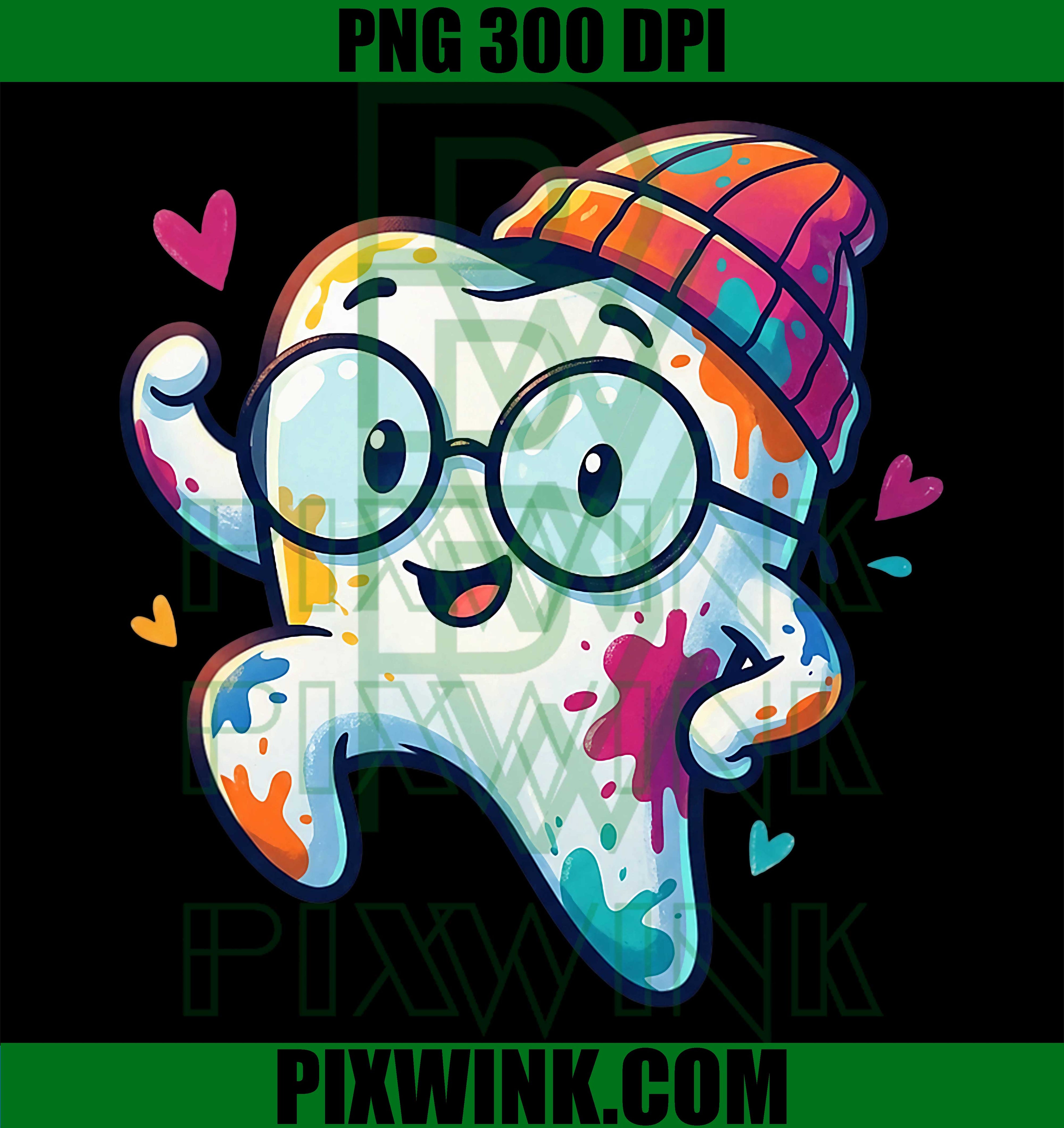 Cute Kawaii Dentist Tooth, Glasses Beanie PNG