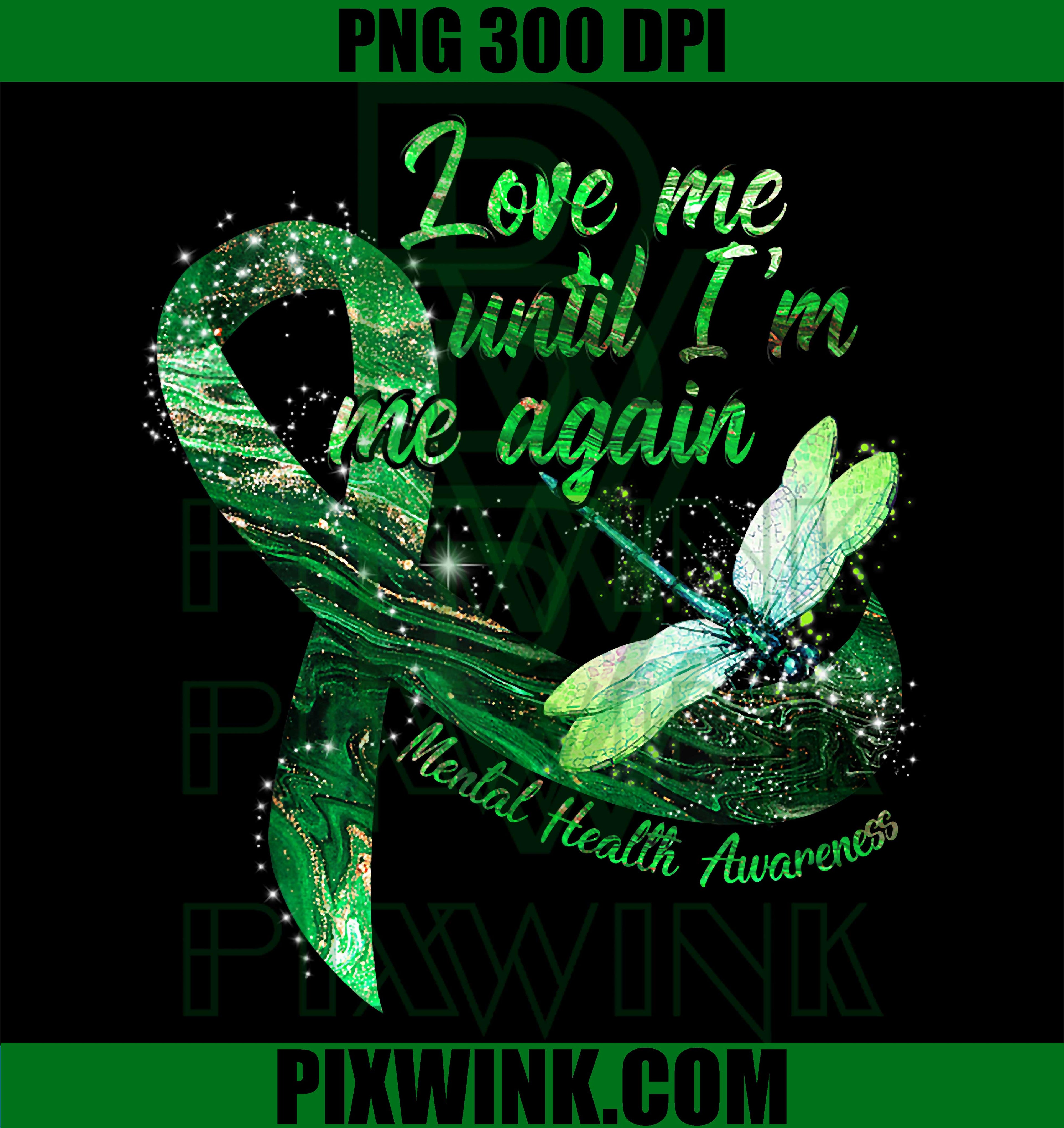 Dragonfly Green Ribbon PNG, Mental Health Awareness PNG Design