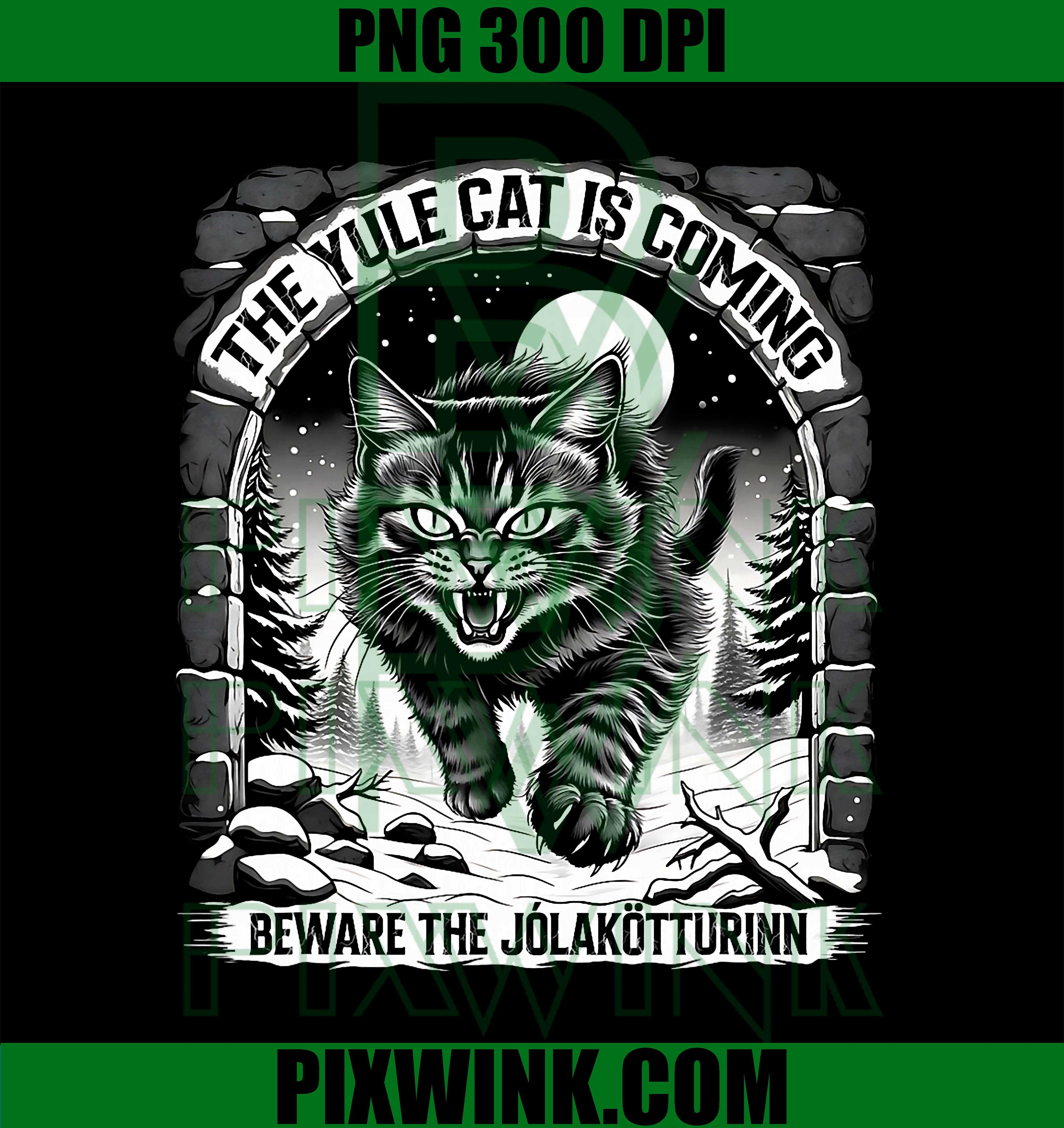 The Yule Cat is Coming Beware The Jolakotturinn Quote PNG