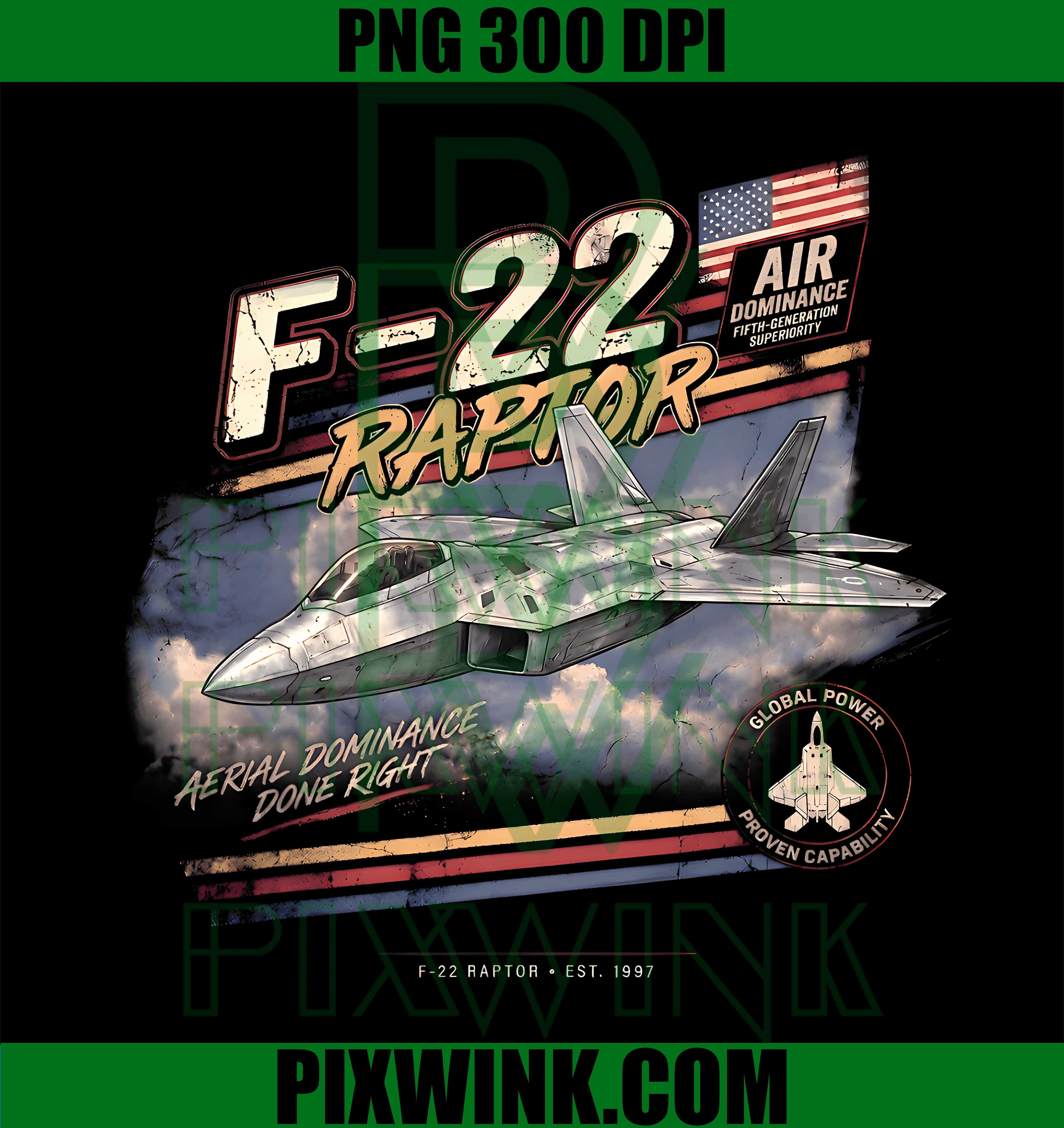 F22 Raptor Vintage Retro Collectable PNG, Fighter Jet Graphic Design PNG