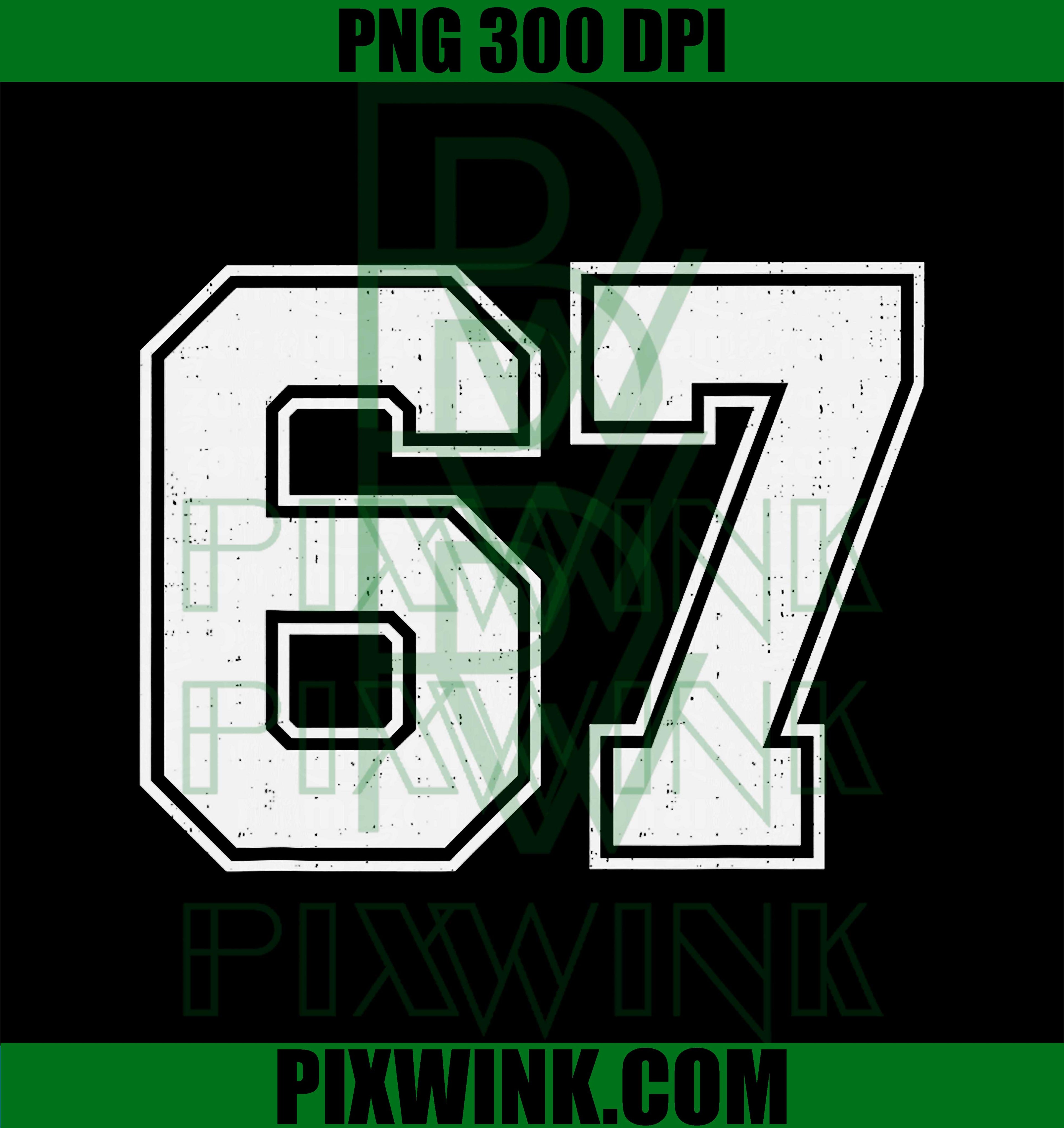 Baseball 6 7 Number, 67 Six Seven Meme Mens PNG