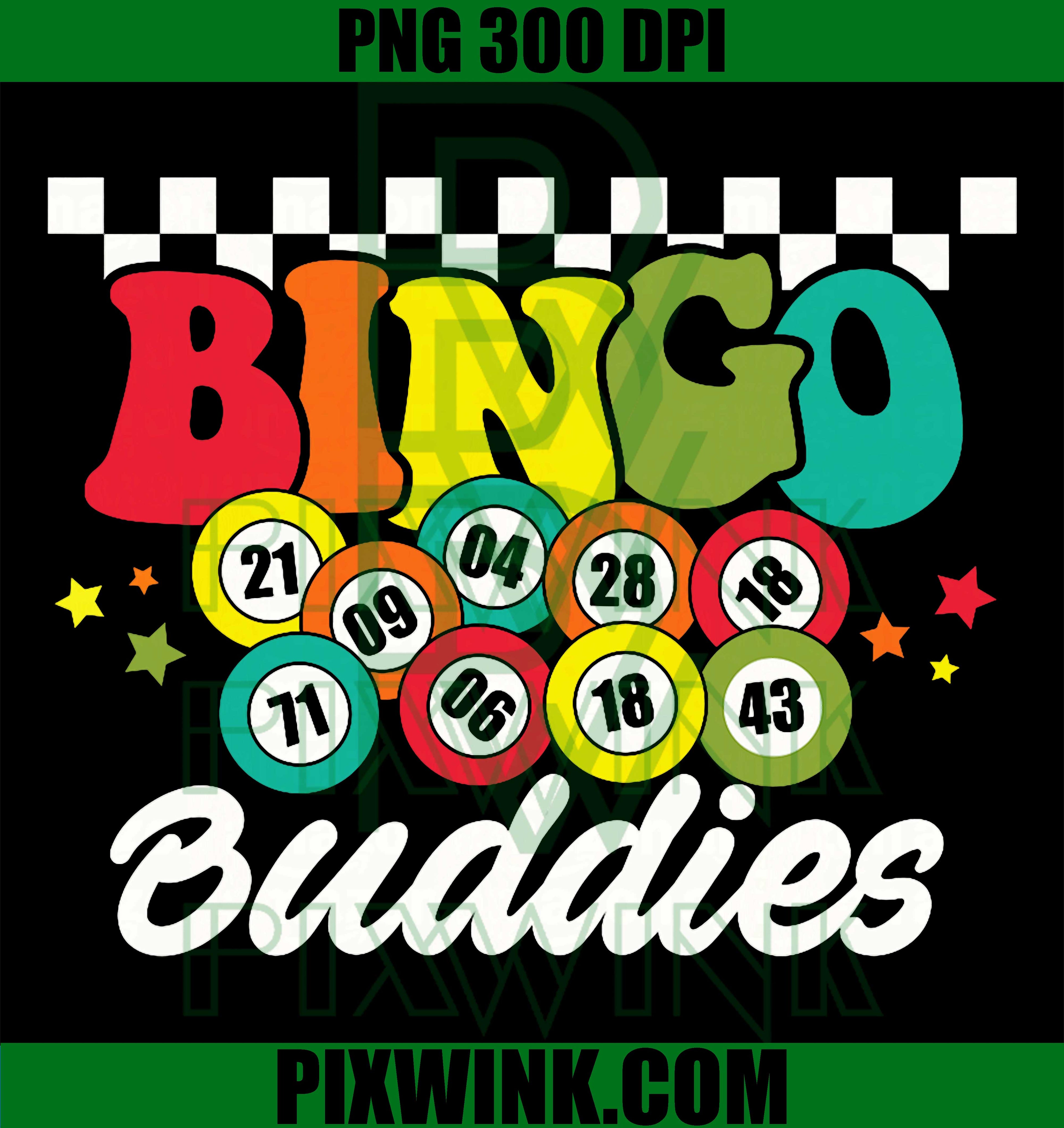 Funny Bingo Buddies PNG, Lucky Bingo Game Matching Team Design PNG