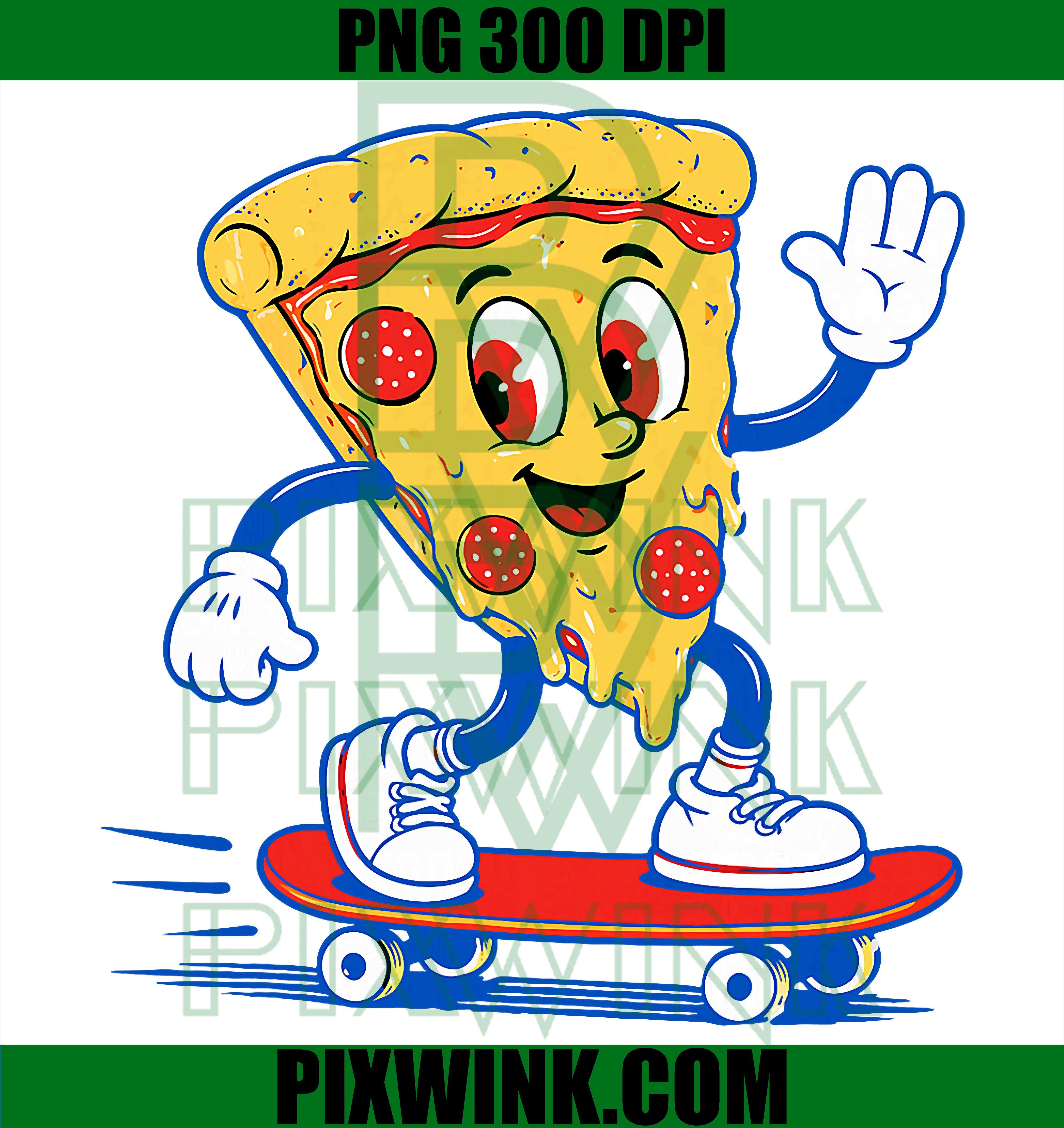 Pizza Slice Skateboarding PNG, Fun Food Lover Graphic PNG
