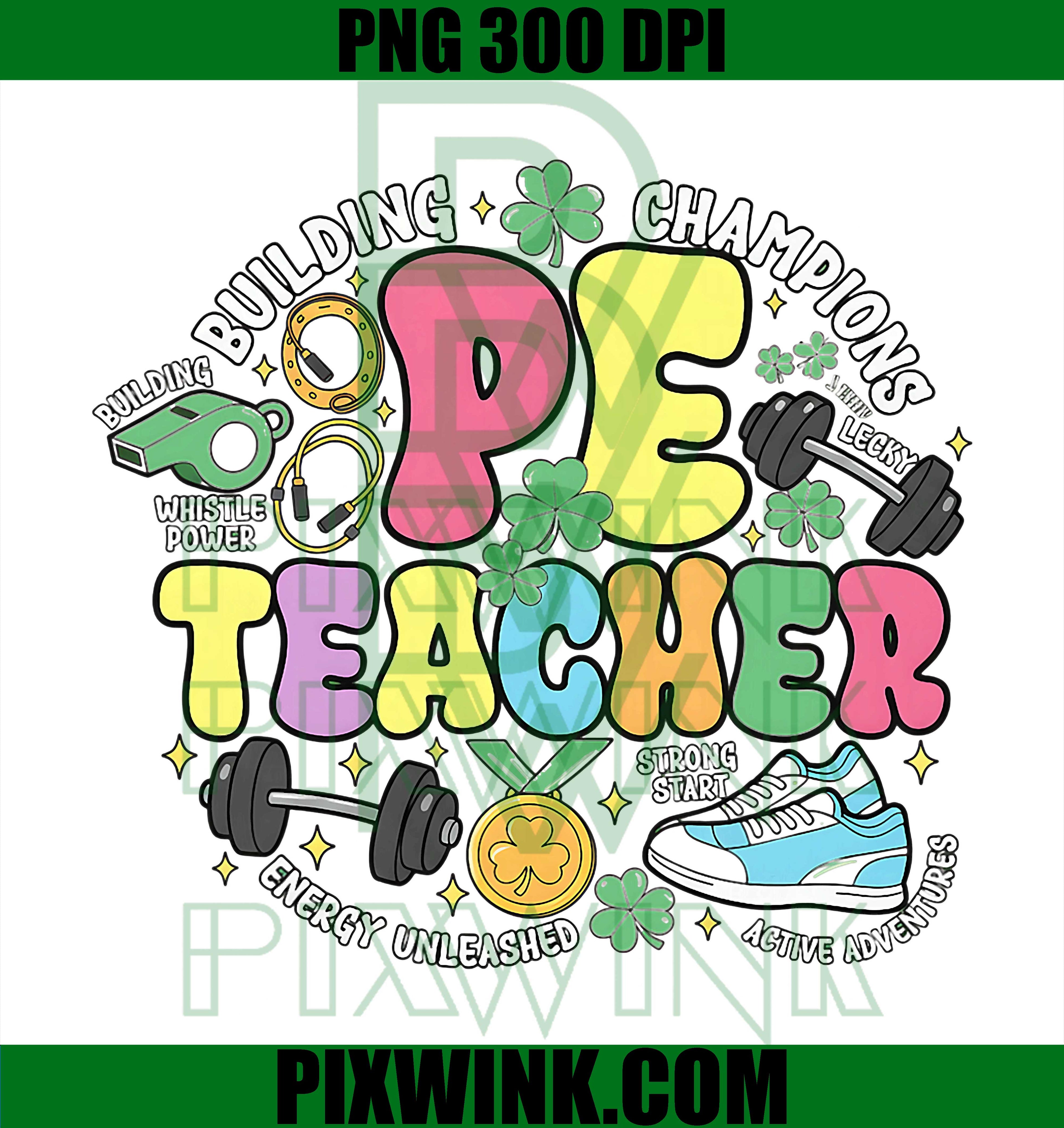 Lucky PE Teacher PNG, St Patricks Day School PNG, Physical Education Humor Design PNG