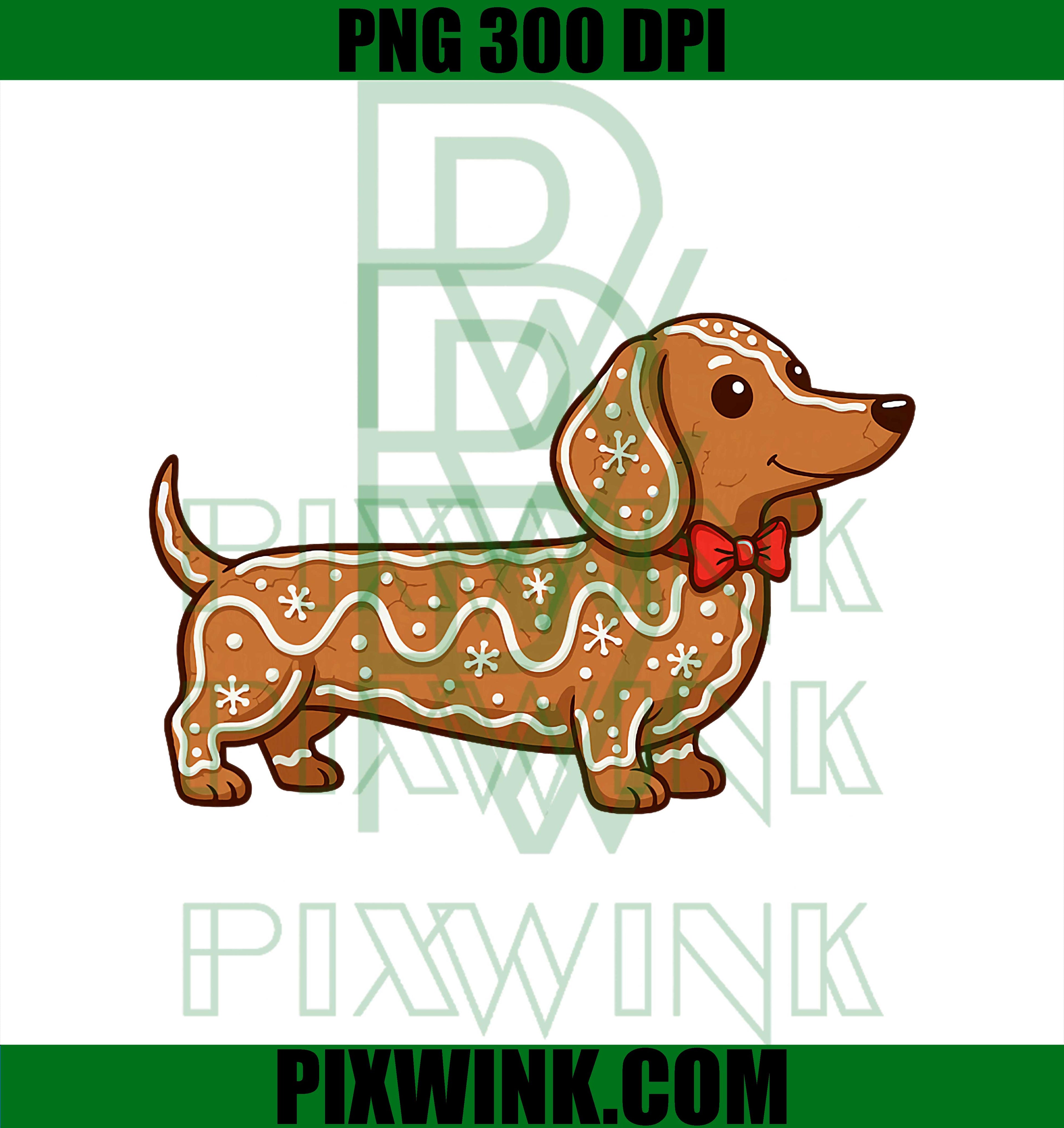 Dachshund Christmas Gingerbread Cookie Weiner Dog Lover PNG