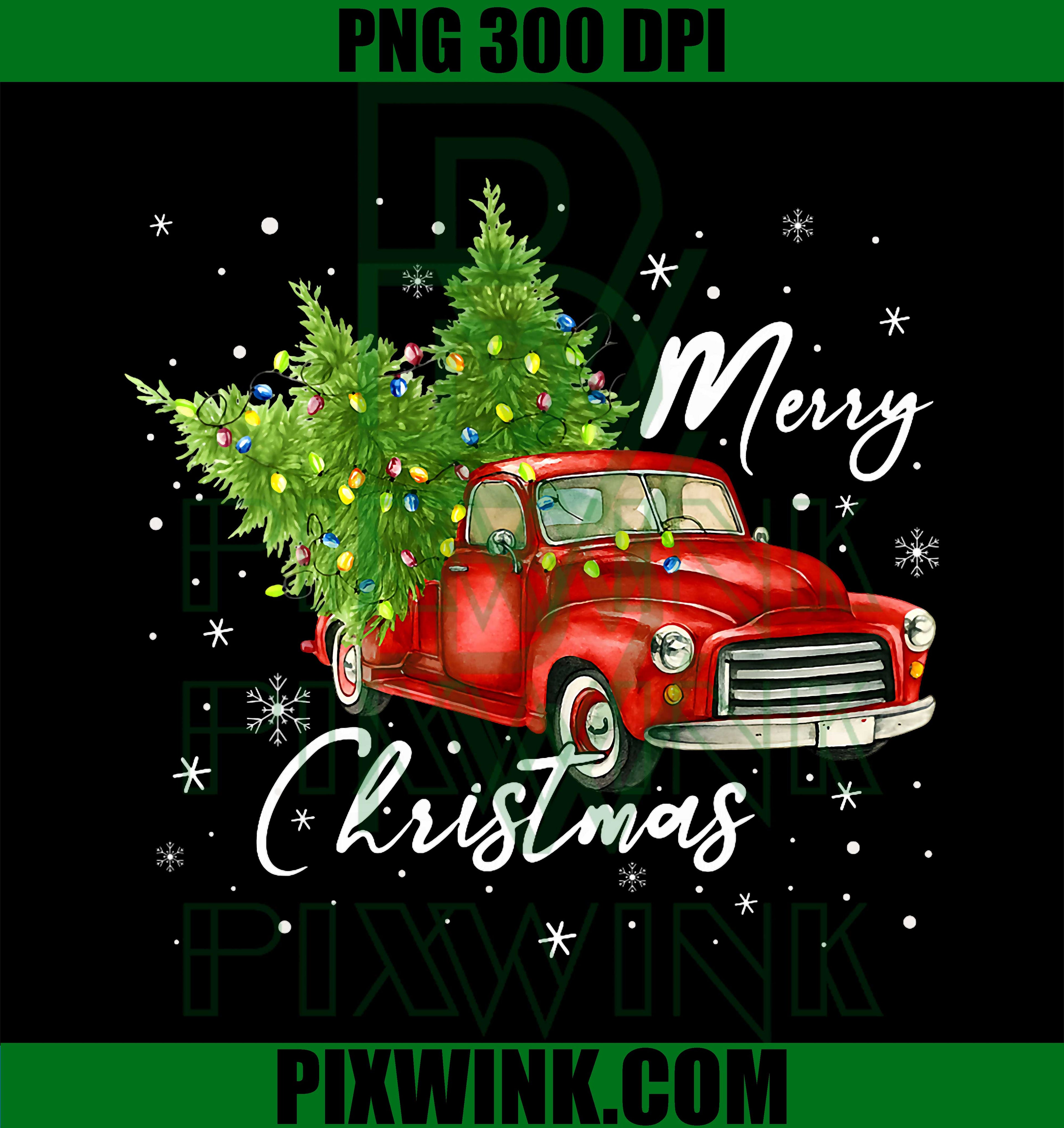 Merry Christmas Red Truck, Family Matching Christmas PNG