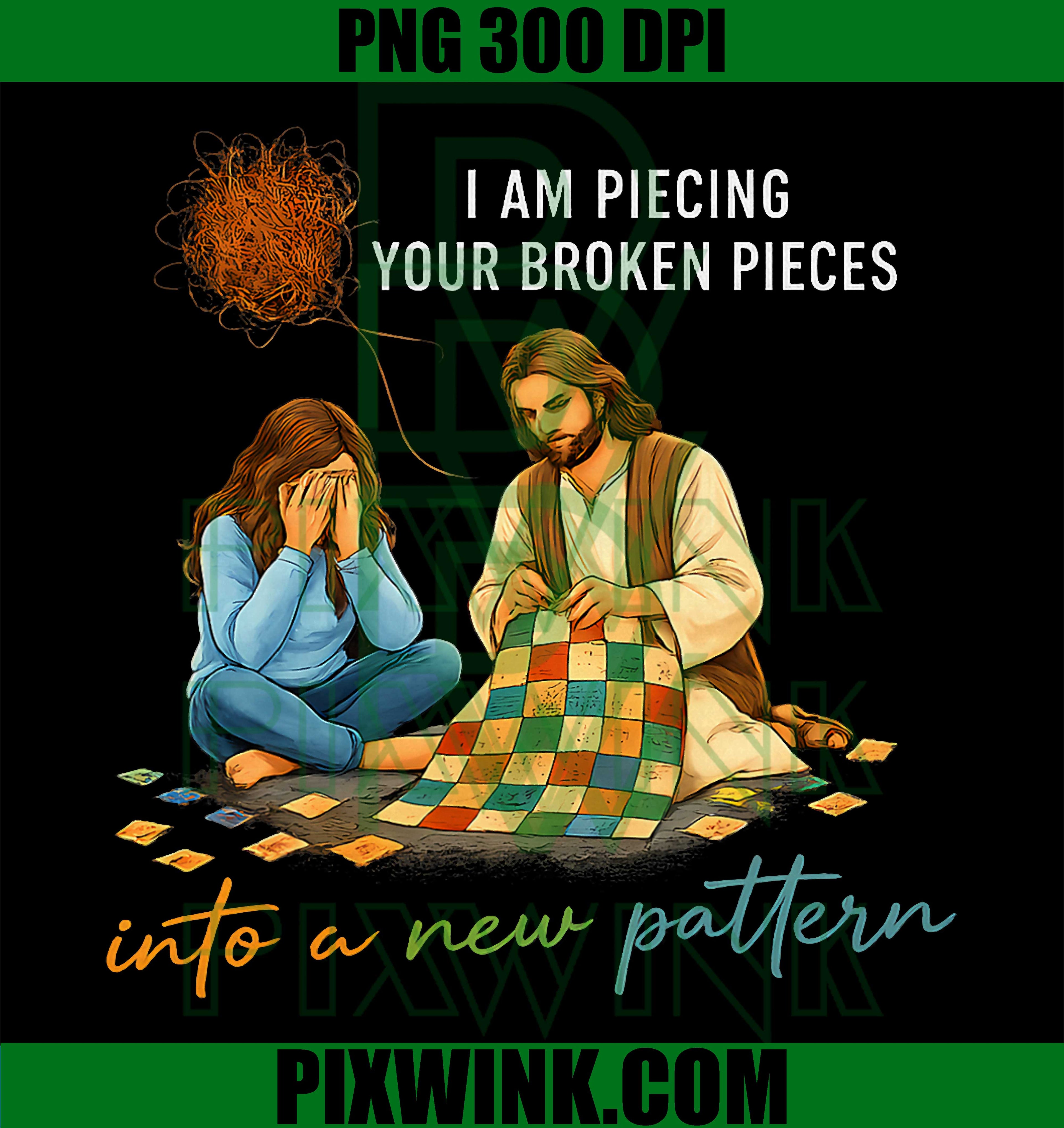 I Am Piecing PNG, Broken Pieces PNG, Christian Pattern PNG