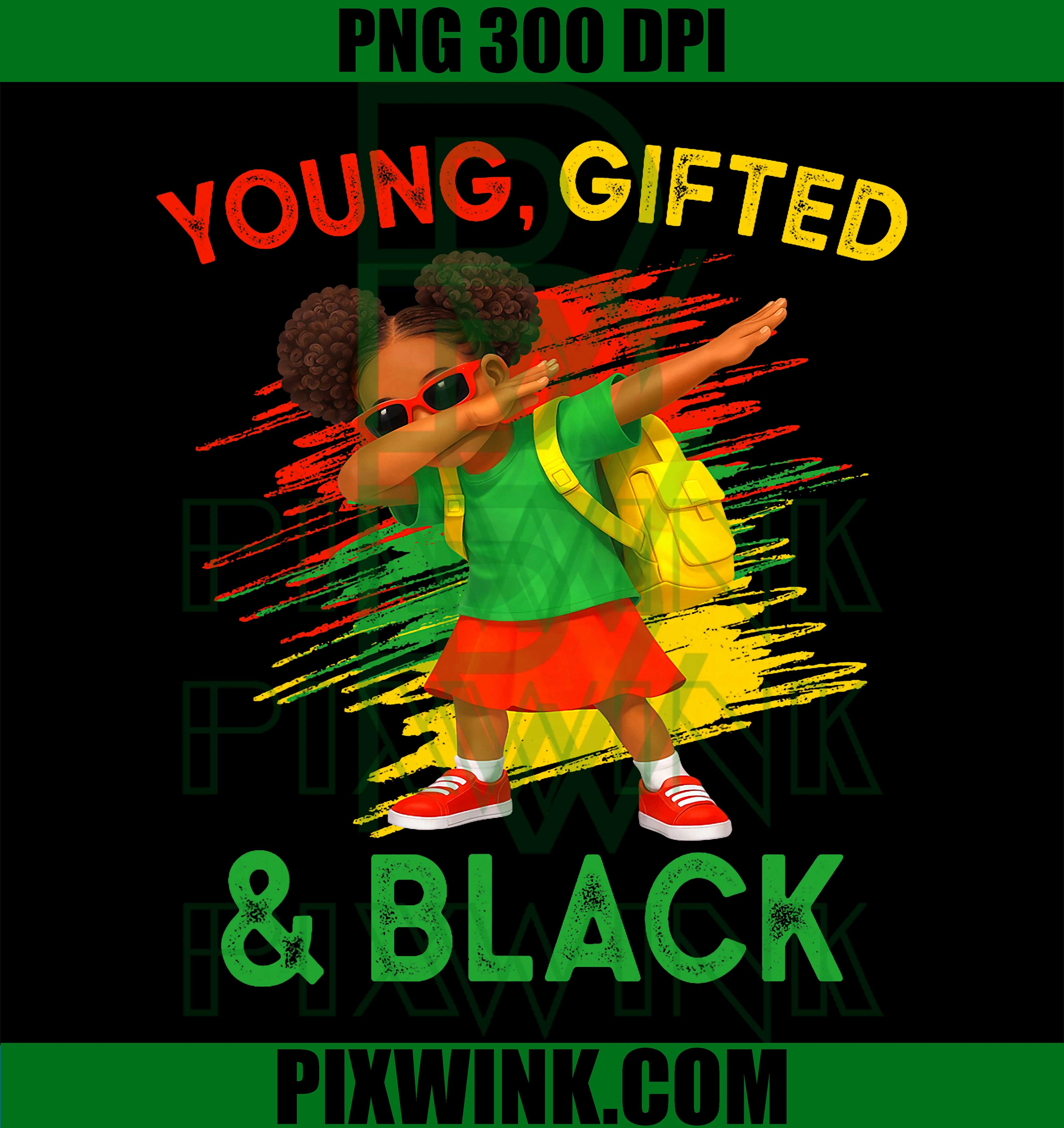 Young Gifted And Black PNG, Black History Girl PNG