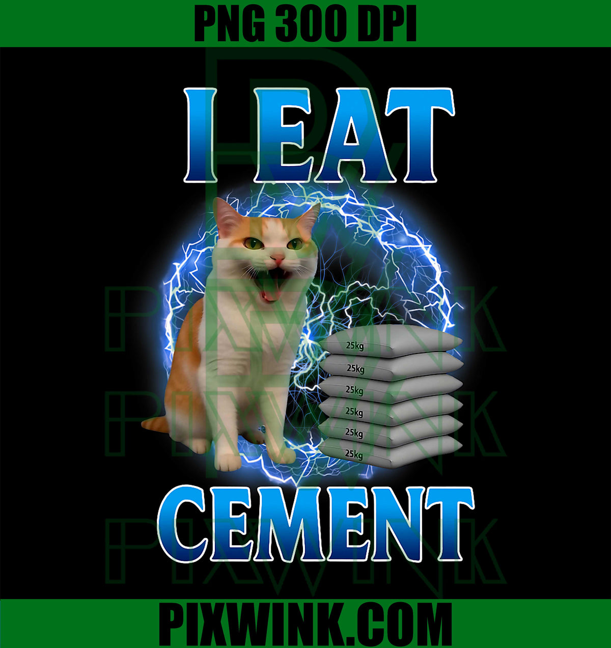 I Eat Cement Cursed Cat PNG, Funny Oddly Specific Dank Meme PNG