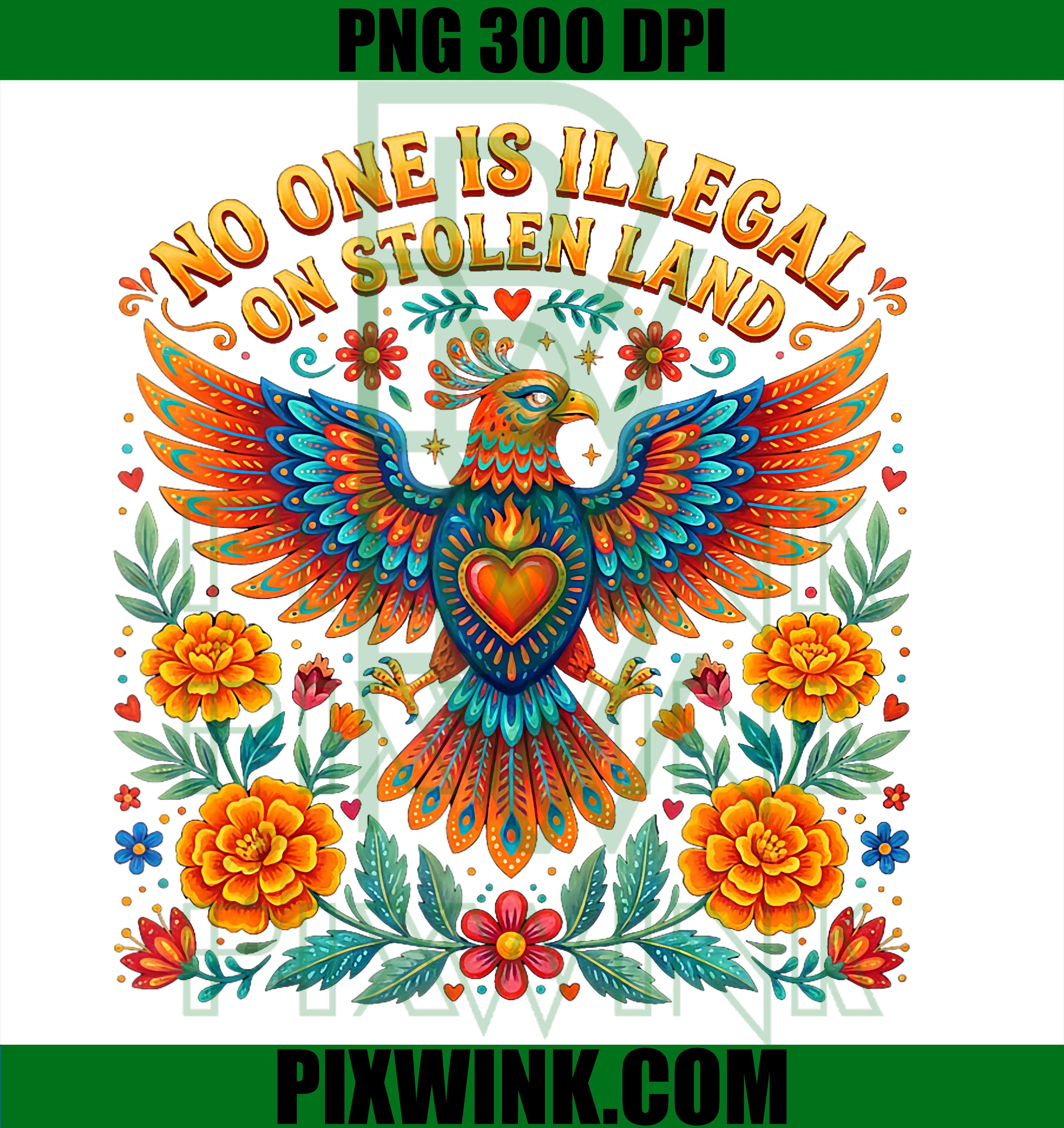 No One Is Illegal On Stolen Land PNG, Native Americans Vintage Design PNG