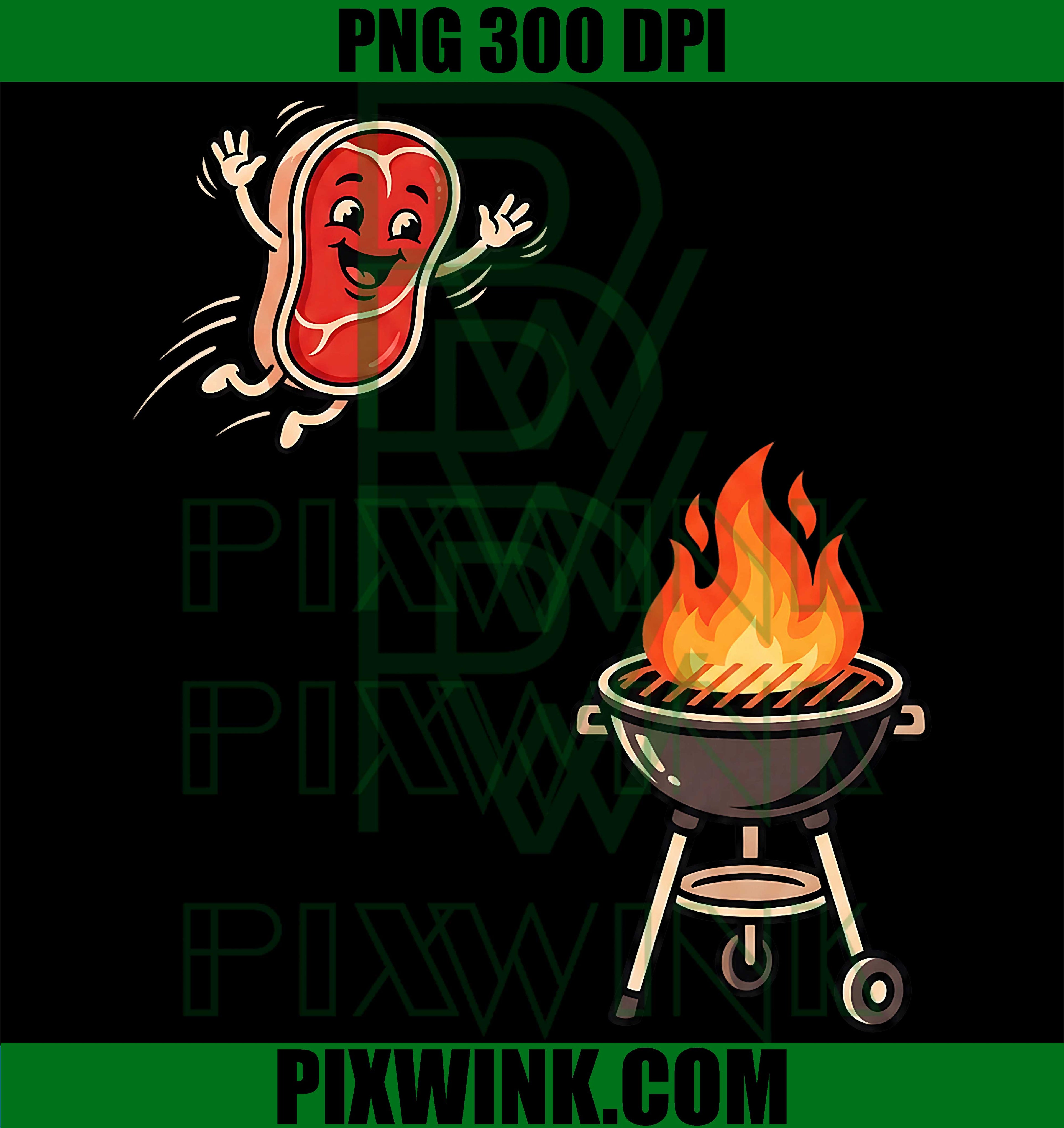Funny BBQ Steak PNG, Meme Grill Meat Cute PNG