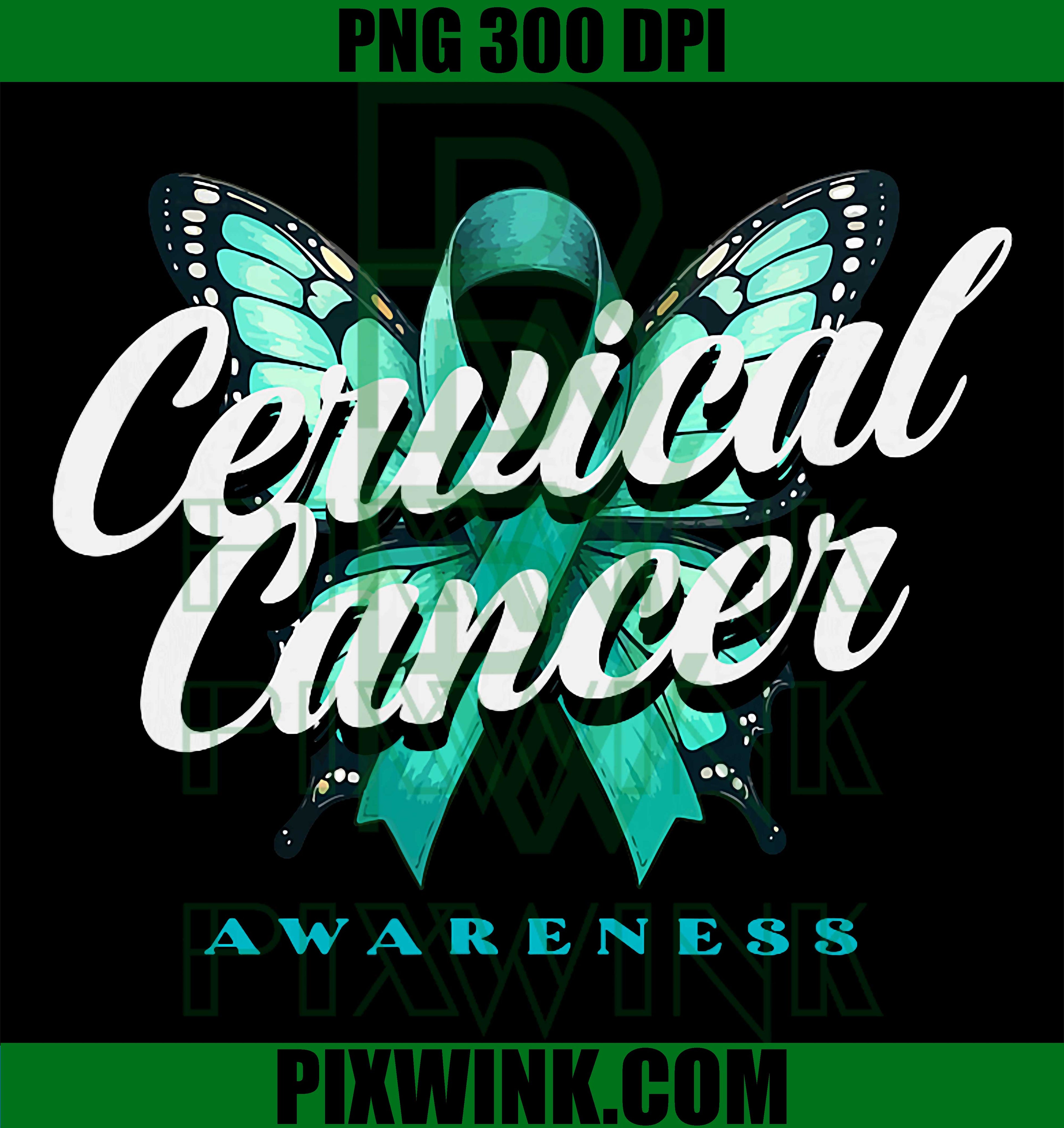 Butterfly Cervical Cancer PNG, Teal Ribbon Awareness PNG