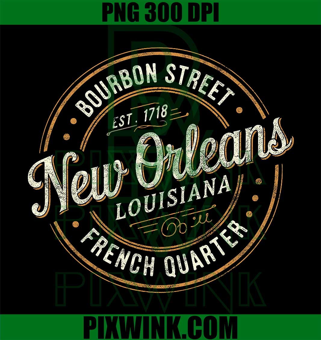 Mardi Gras New Orleans Louisiana Bourbon Street Souvenir PNG
