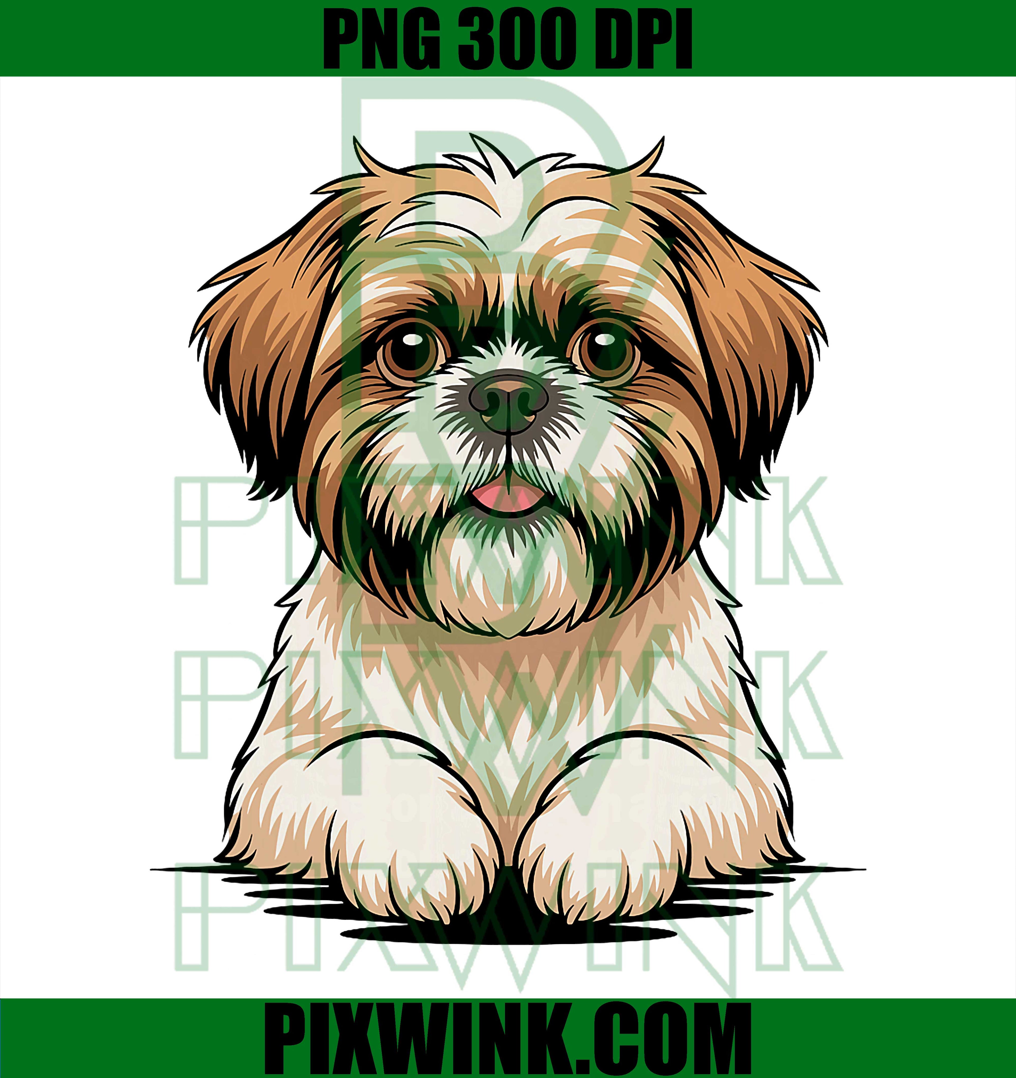 Cute Puppy Breed, Artistic Chrysanthemum, Toy Shih Tzu PNG