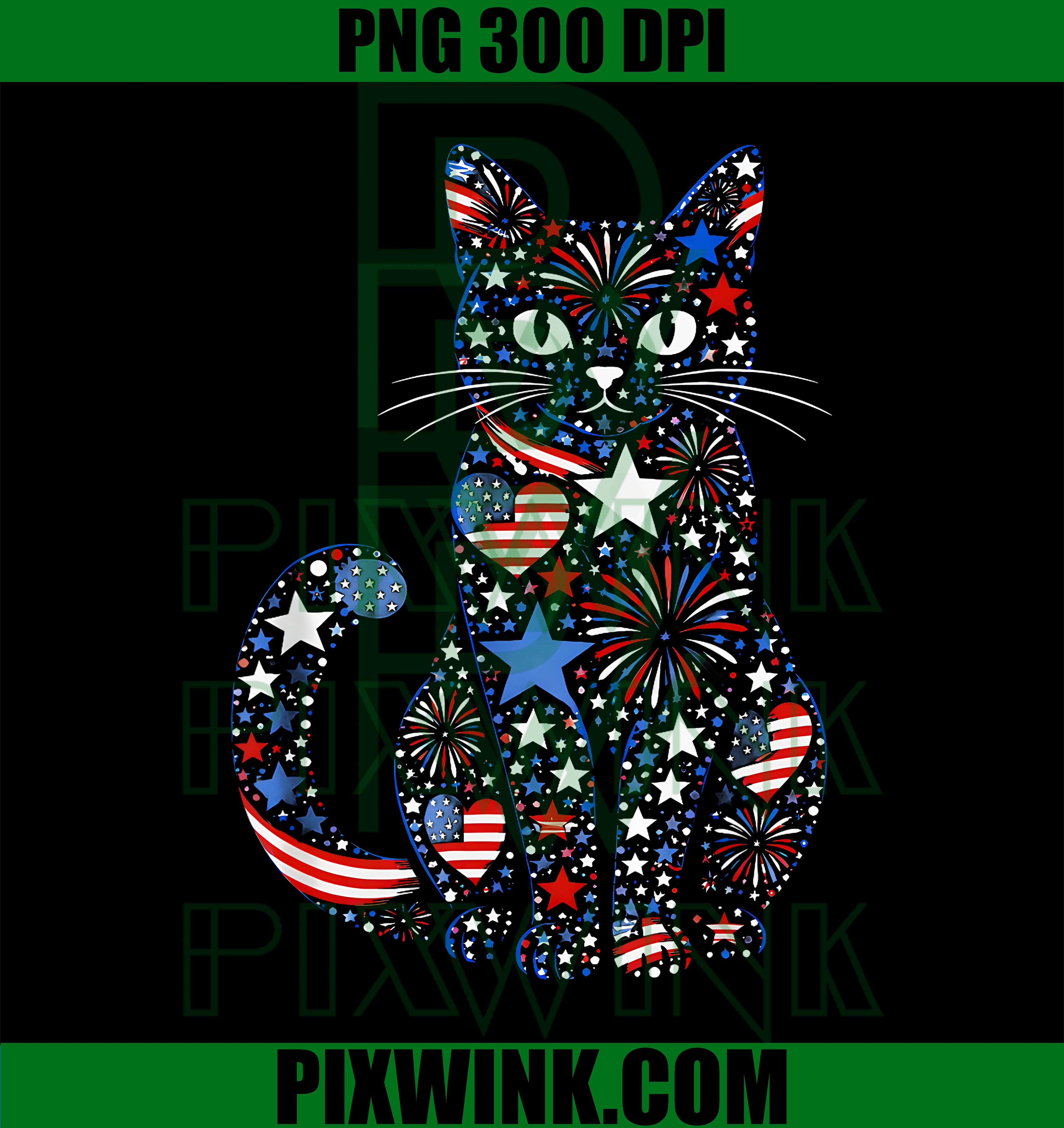 USA 250 Anniversary Cat PNG, American Flag Patriotic Cat PNG, 2026 4th July Cat PNG