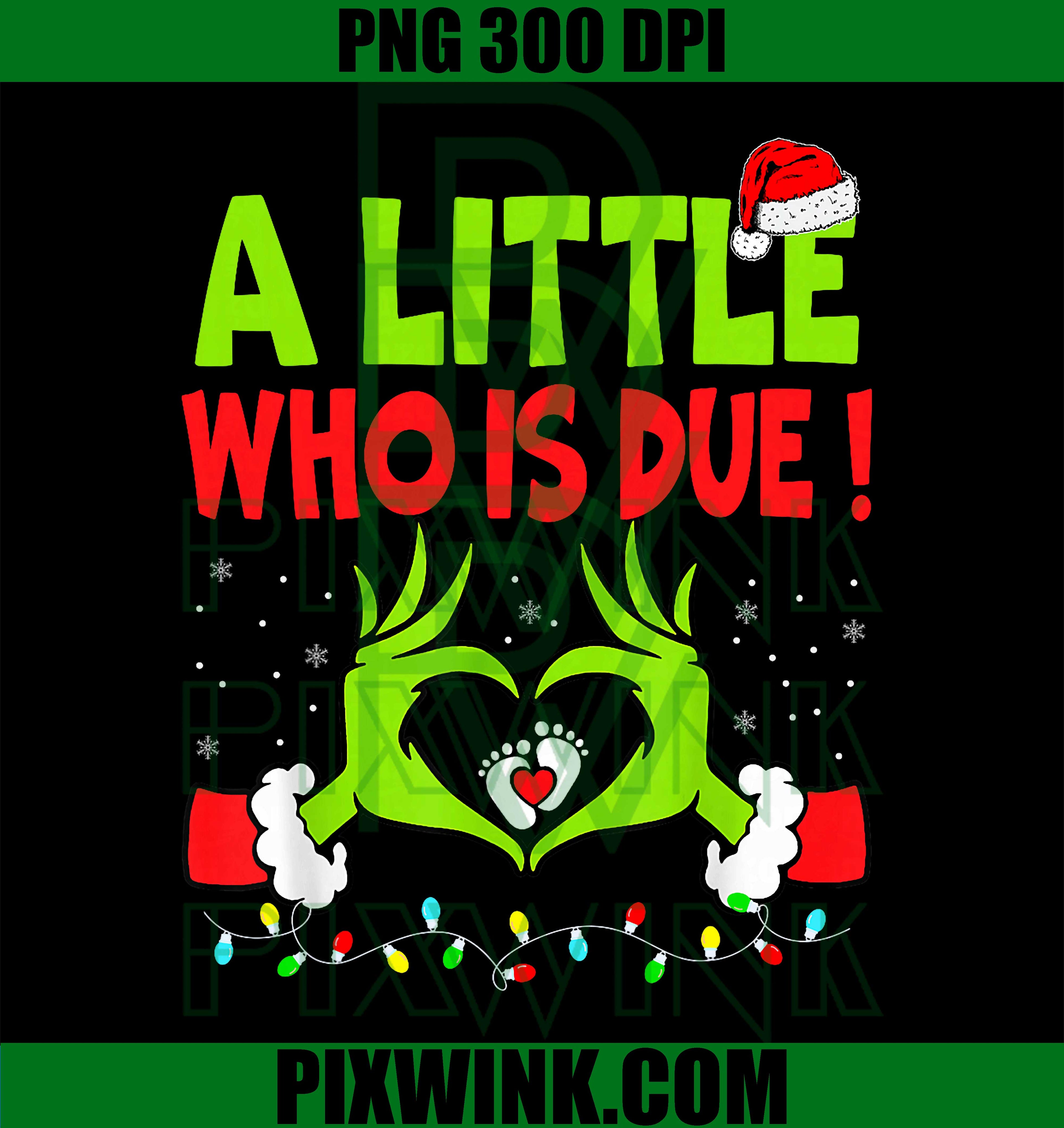 A Little Who is Due Pregnancy Christmas Announcement PNG