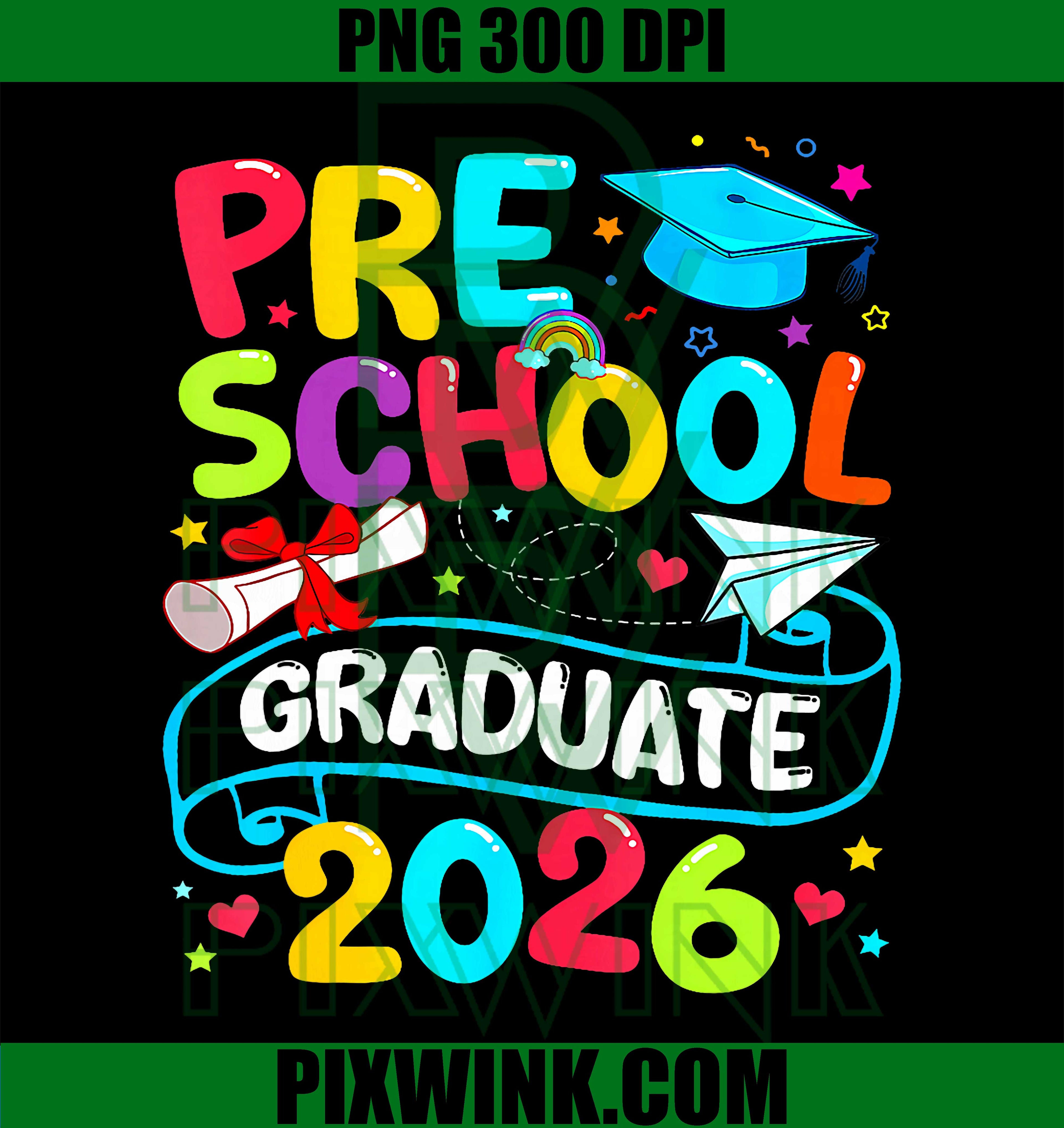 Preschool Graduate 2026 PNG, Pre K Graduation Funny PNG