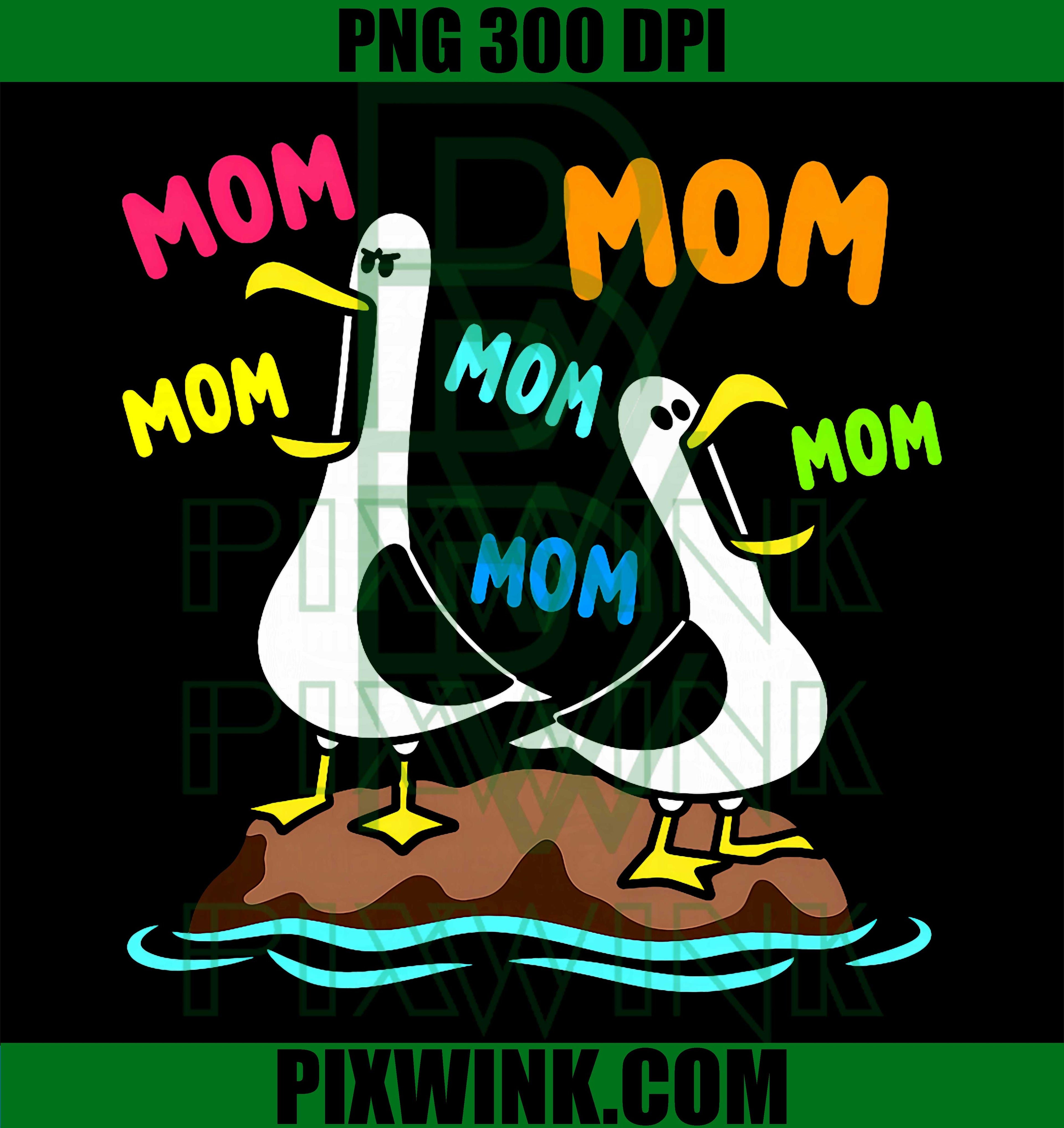 Mom Seagull Funny Mama Seagulls PNG, Mothers Day Humor Retro Design PNG
