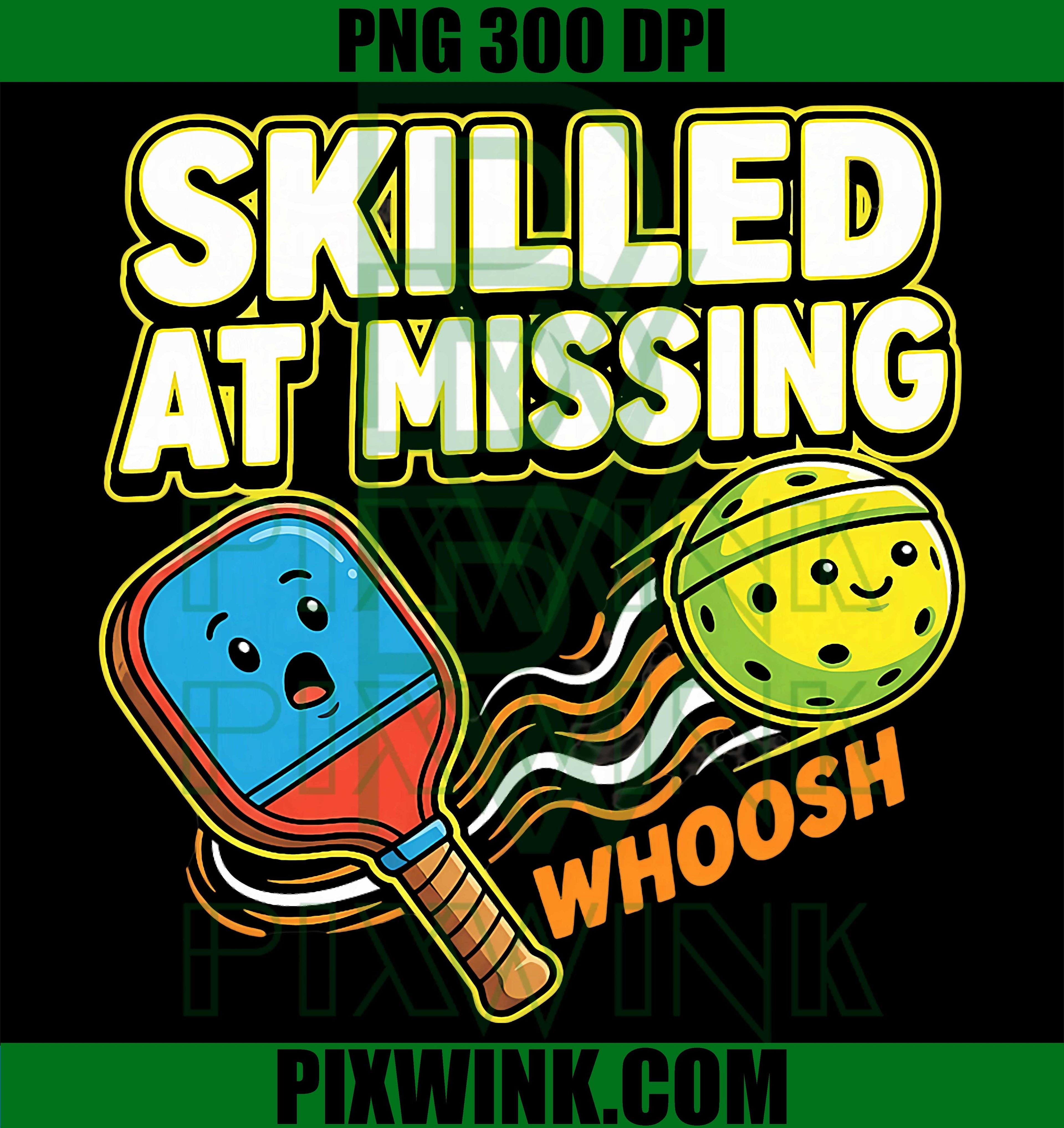 Funny Pickleball Player PNG, Missing Shots Humor PNG, Pickleball Art PNG