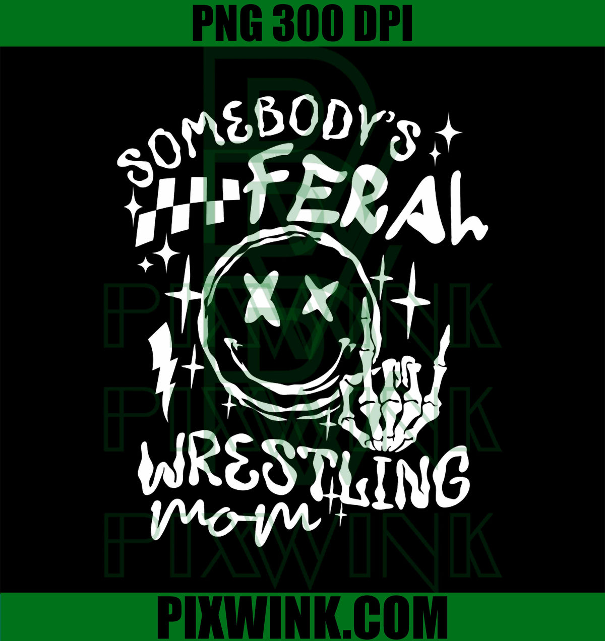 Somebody's Feral Wrestling Mom PNG, Retro Mama Life Mother's Day PNG