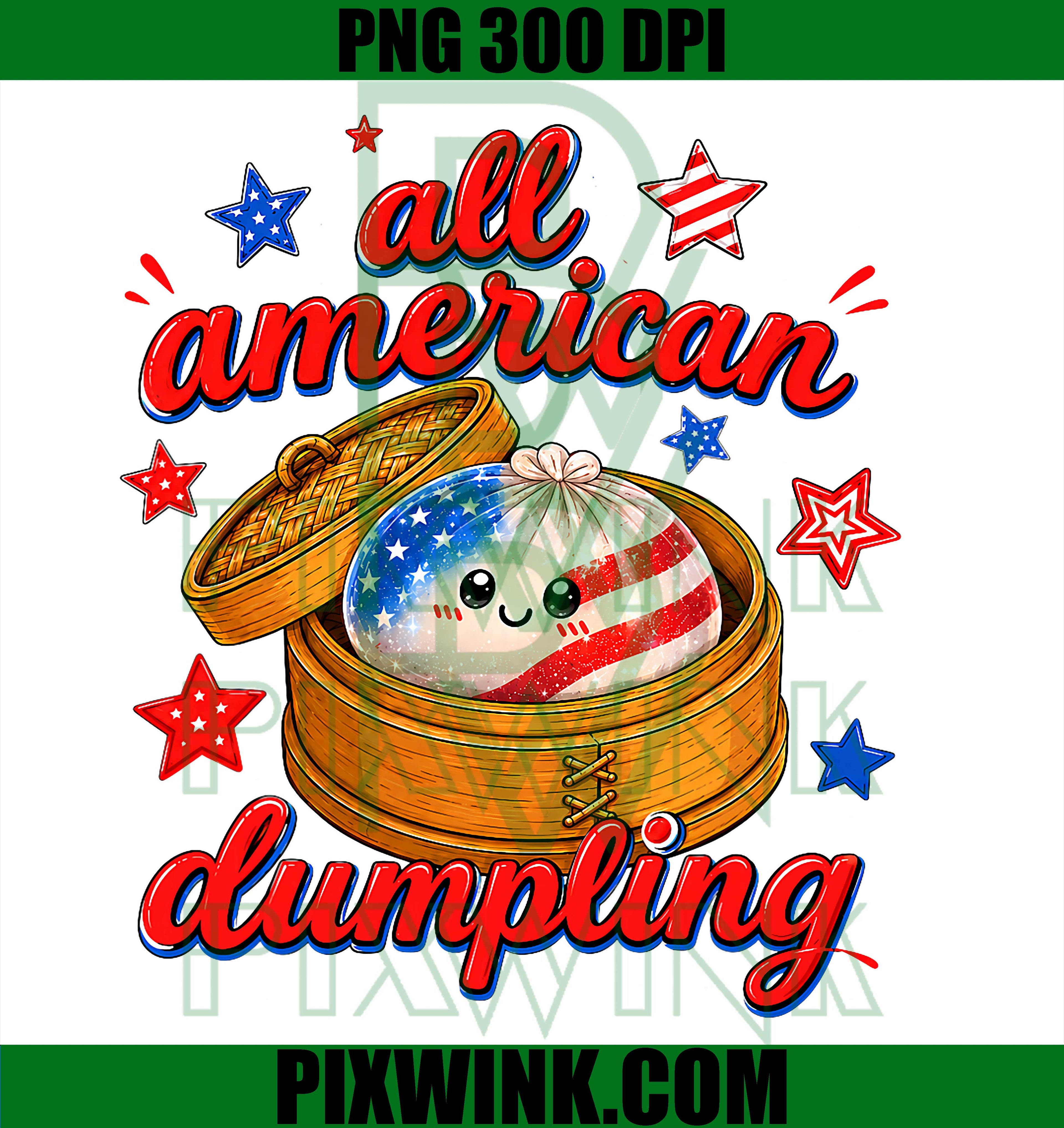 All American Dumpling PNG, Kids Cute Striped 4th Of July PNG