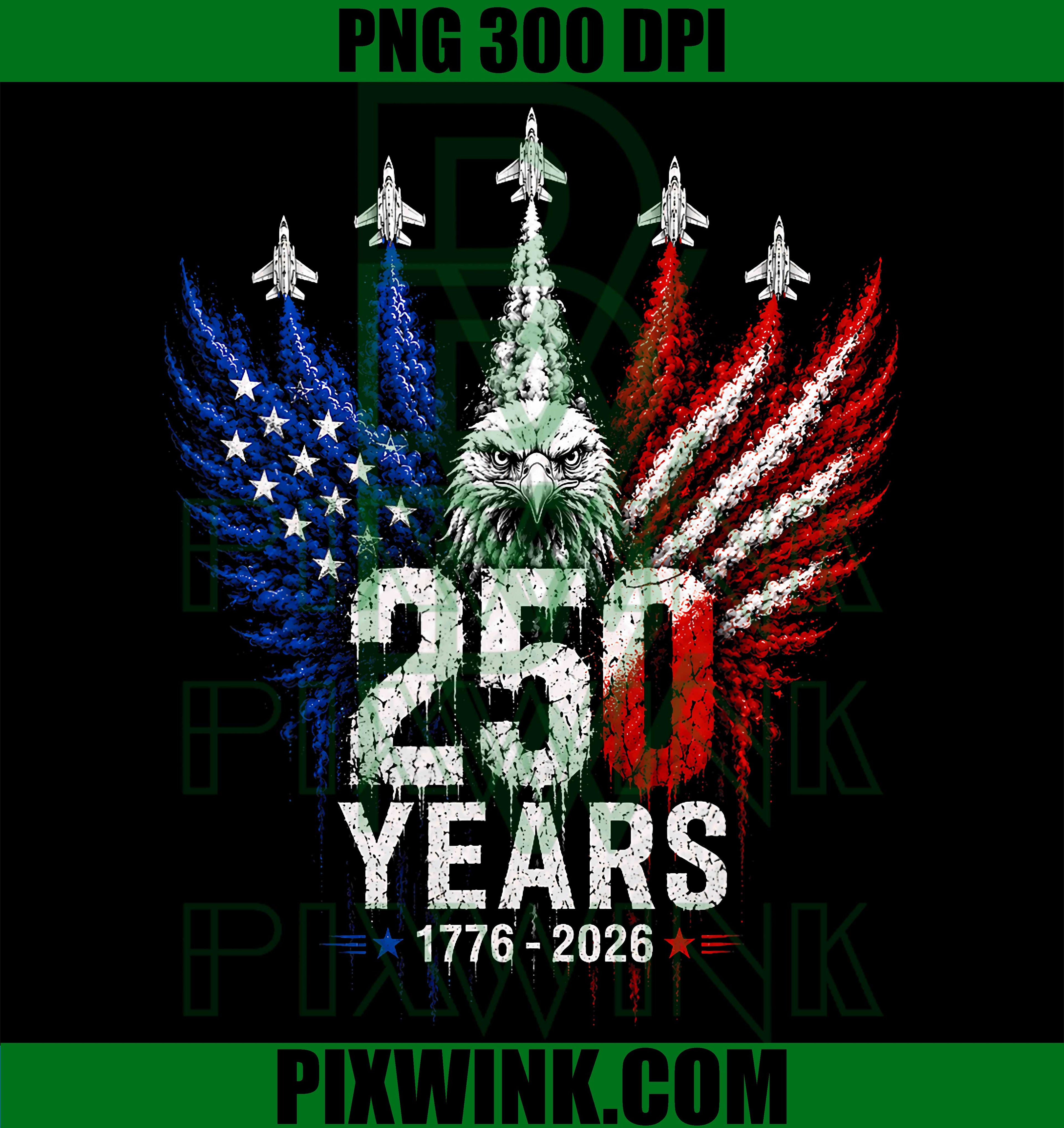 250 Years American 250th USA PNG, Patriotic Eagle 4th Of July PNG