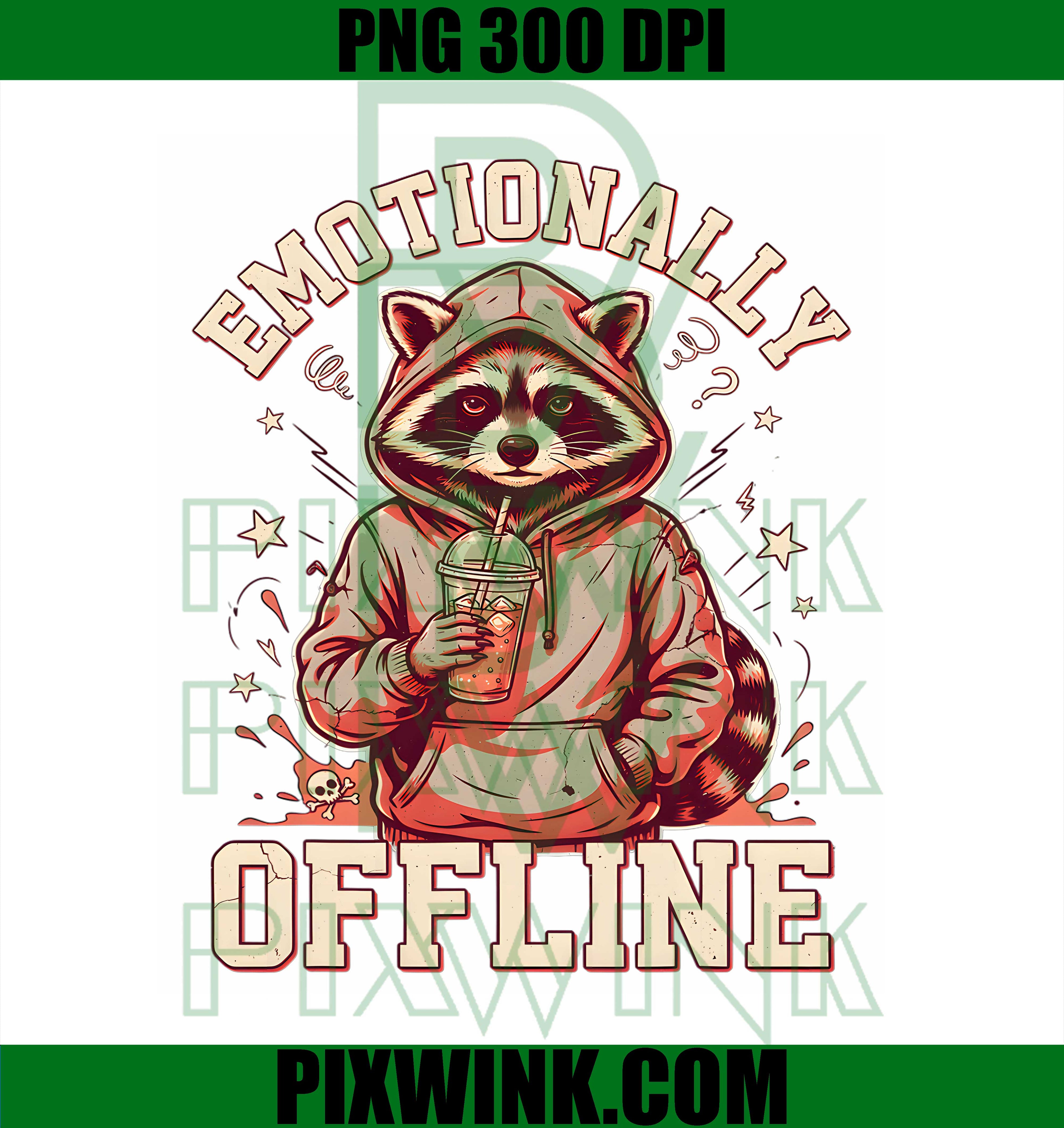Emotionally Offline Raccoon PNG, Introvert Humor Funny PNG