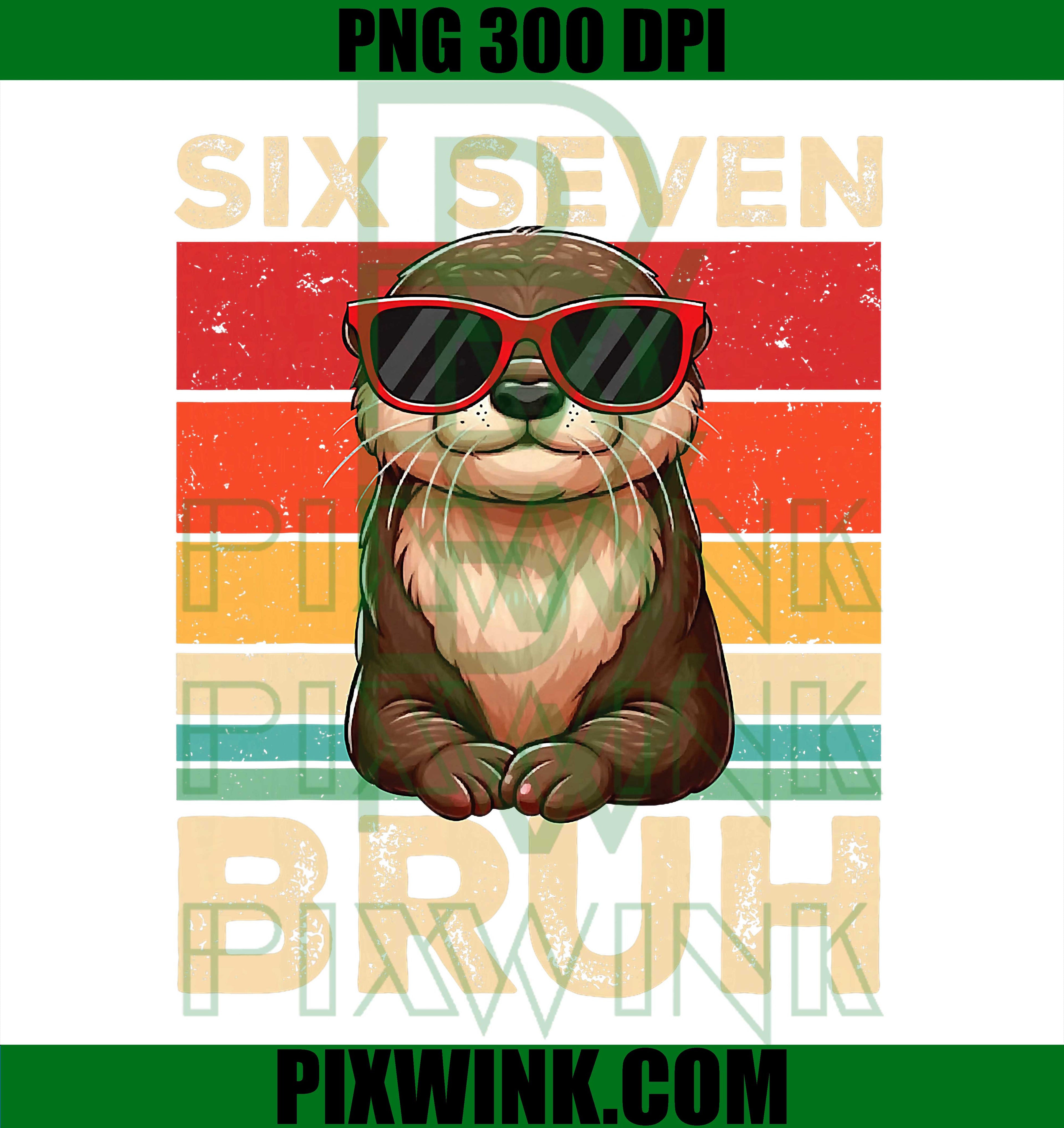 Funny Otter Meme, Six Seven Bruh PNG