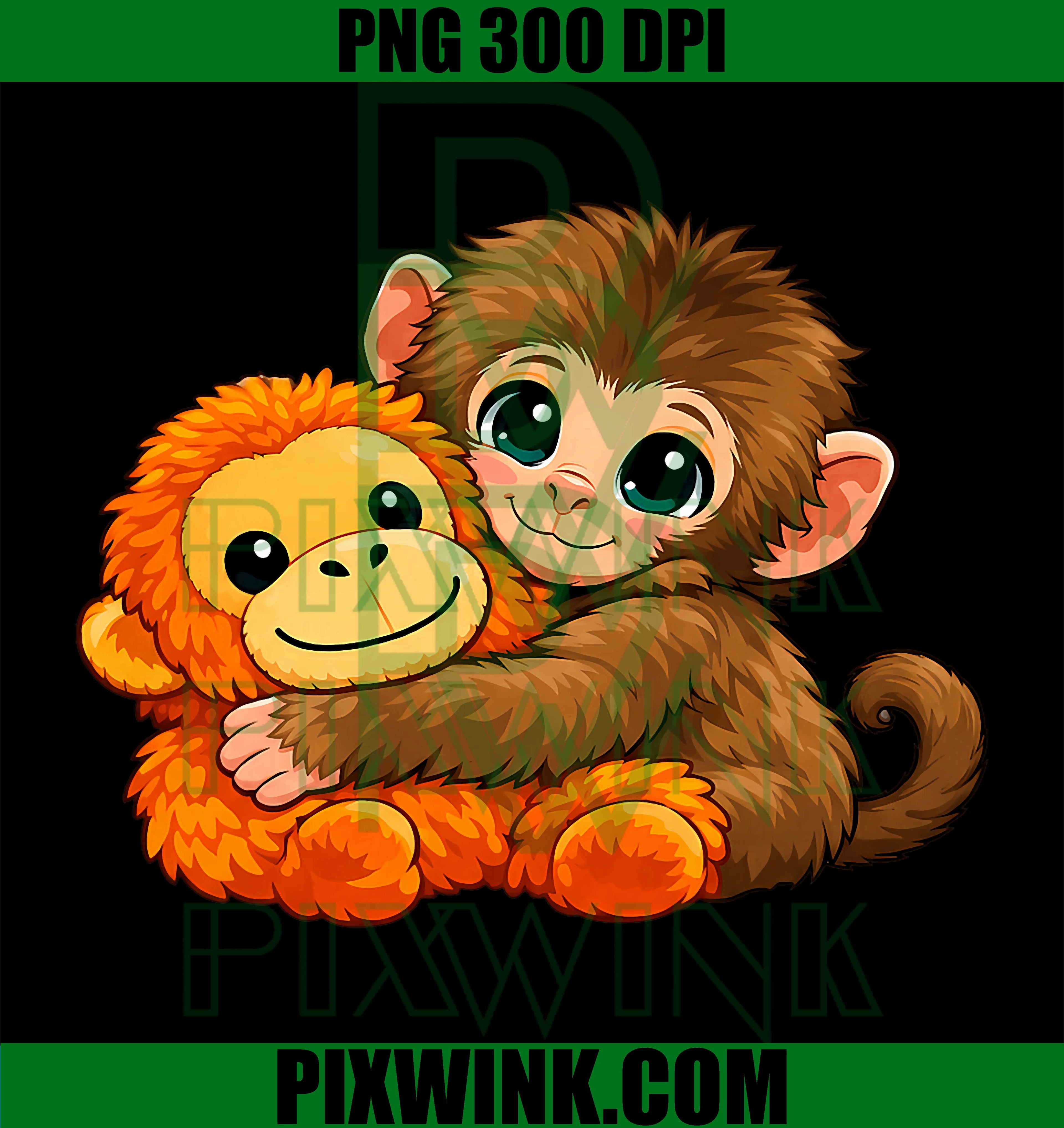 Funny Baby Monkey Punch PNG, Cute Animal Fighting Monkey Graphic PNG