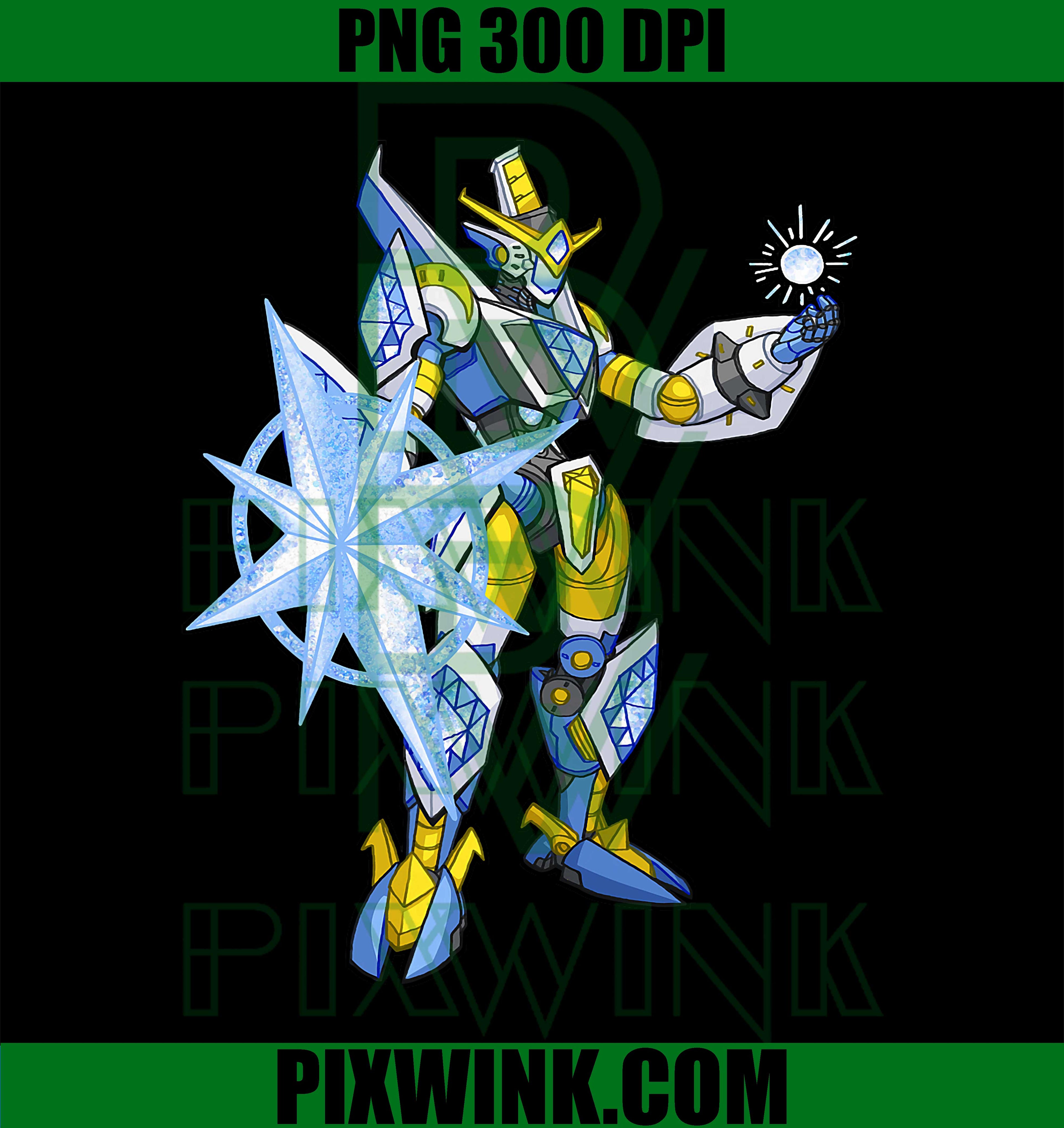 Crystal Guardian Robot PNG, Ice Shield Mecha Warrior PNG