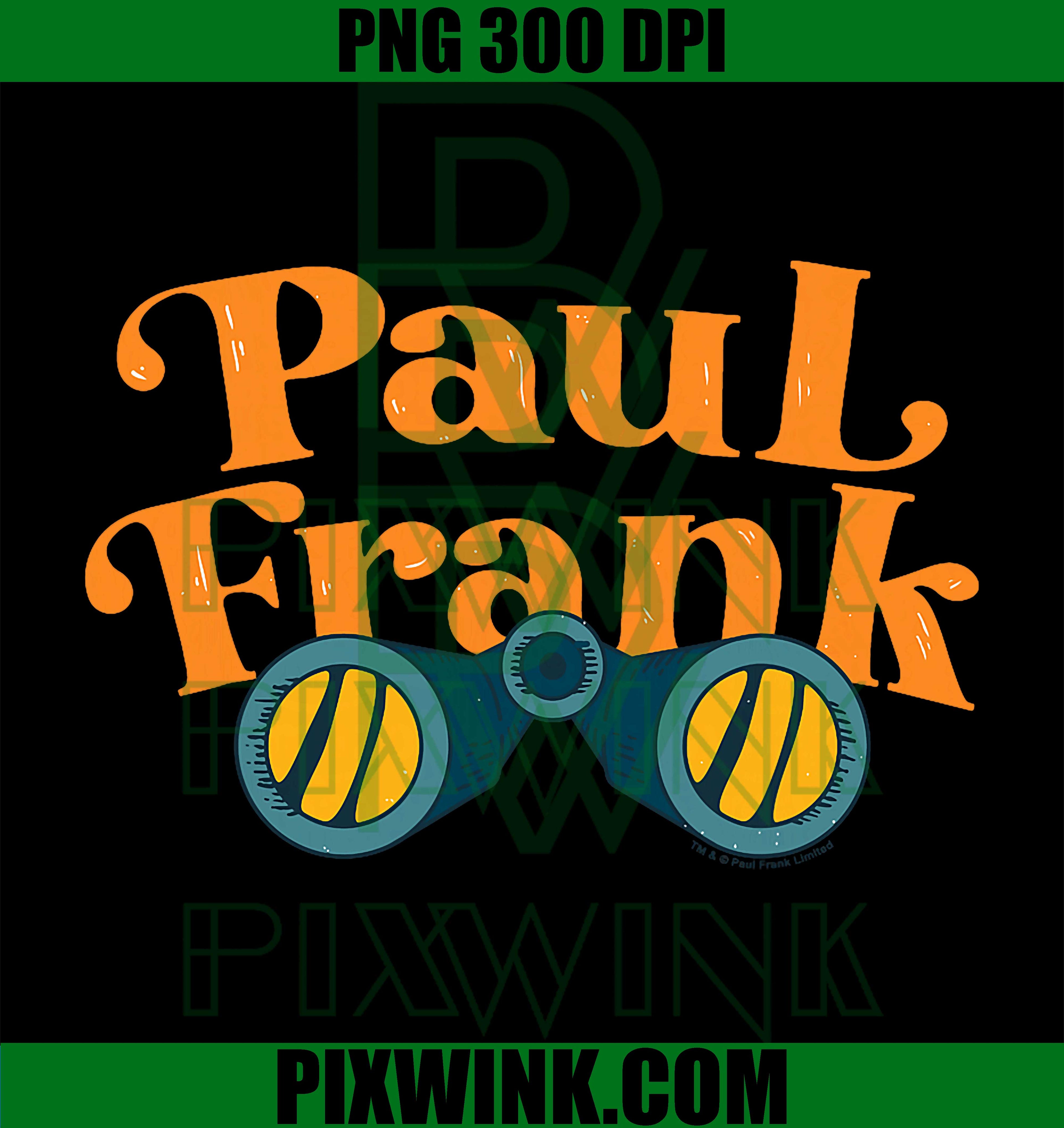 Paul Frank PNG, Blue Yellow Binoculars PNG, Retro Design PNG