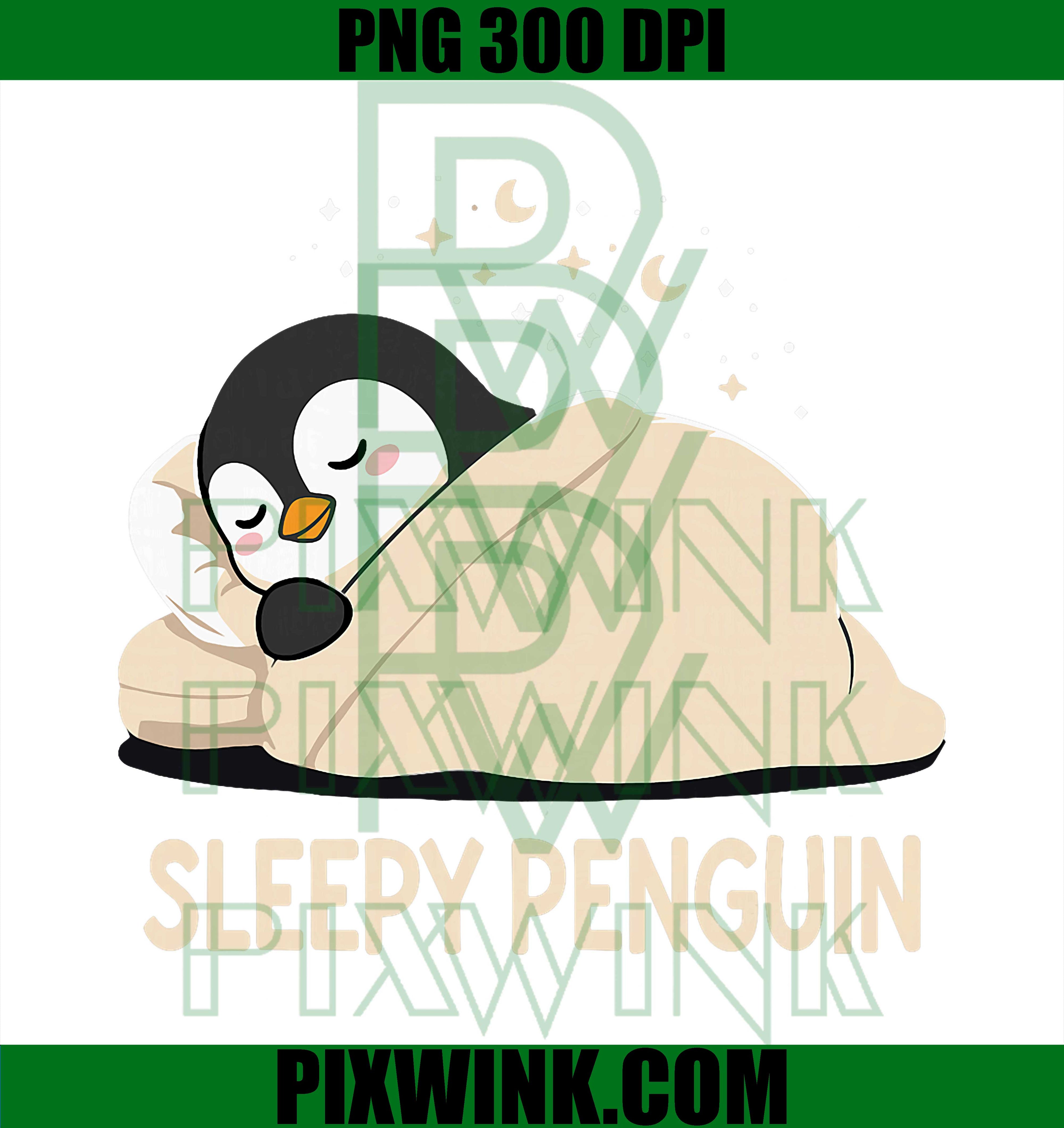 Cute Funny Sleeping Penguin PNG, Cute Sleeping Penguin Art